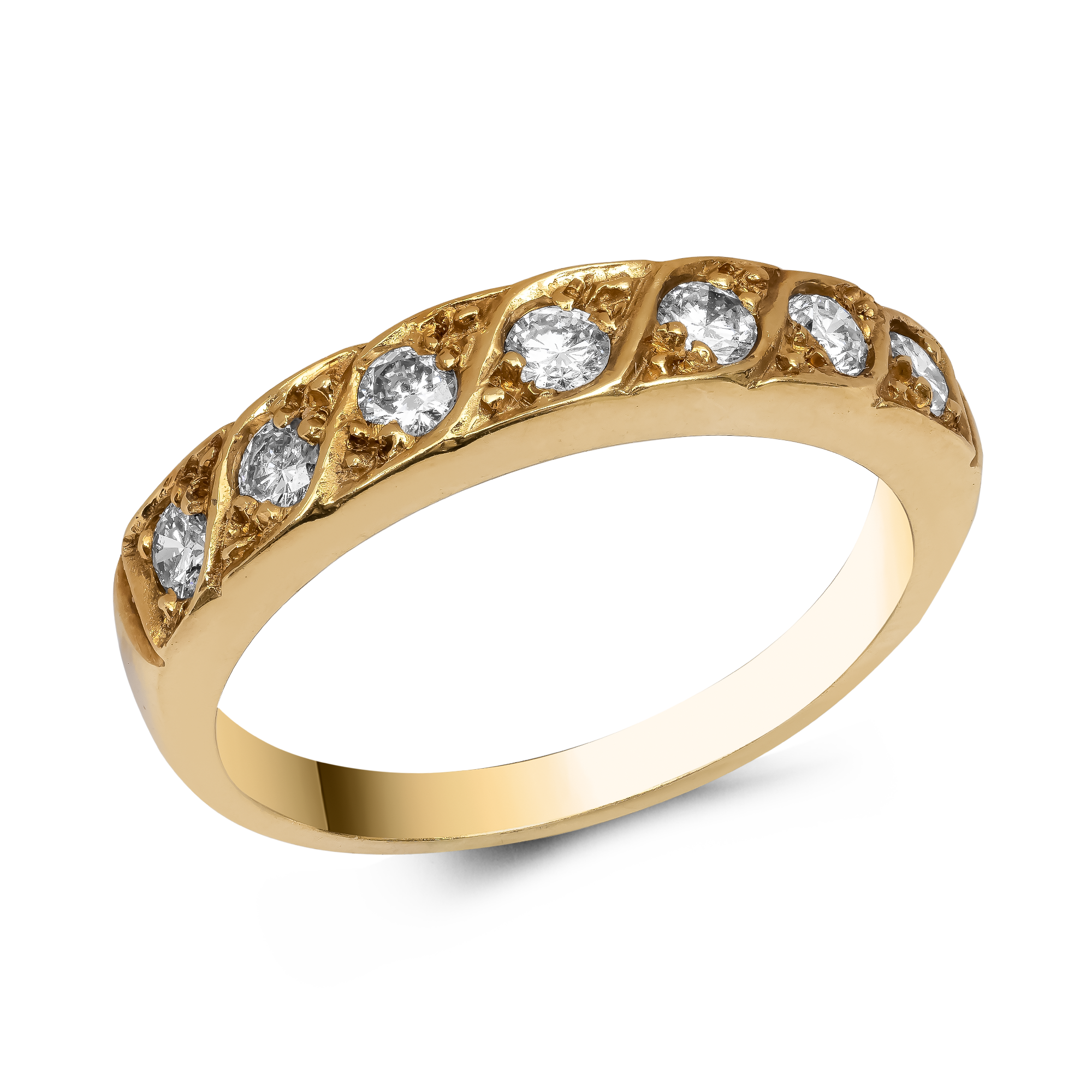 Brilliant Cut Diamond Half Eternity Ring Brilliant Cut, Grain Set_1