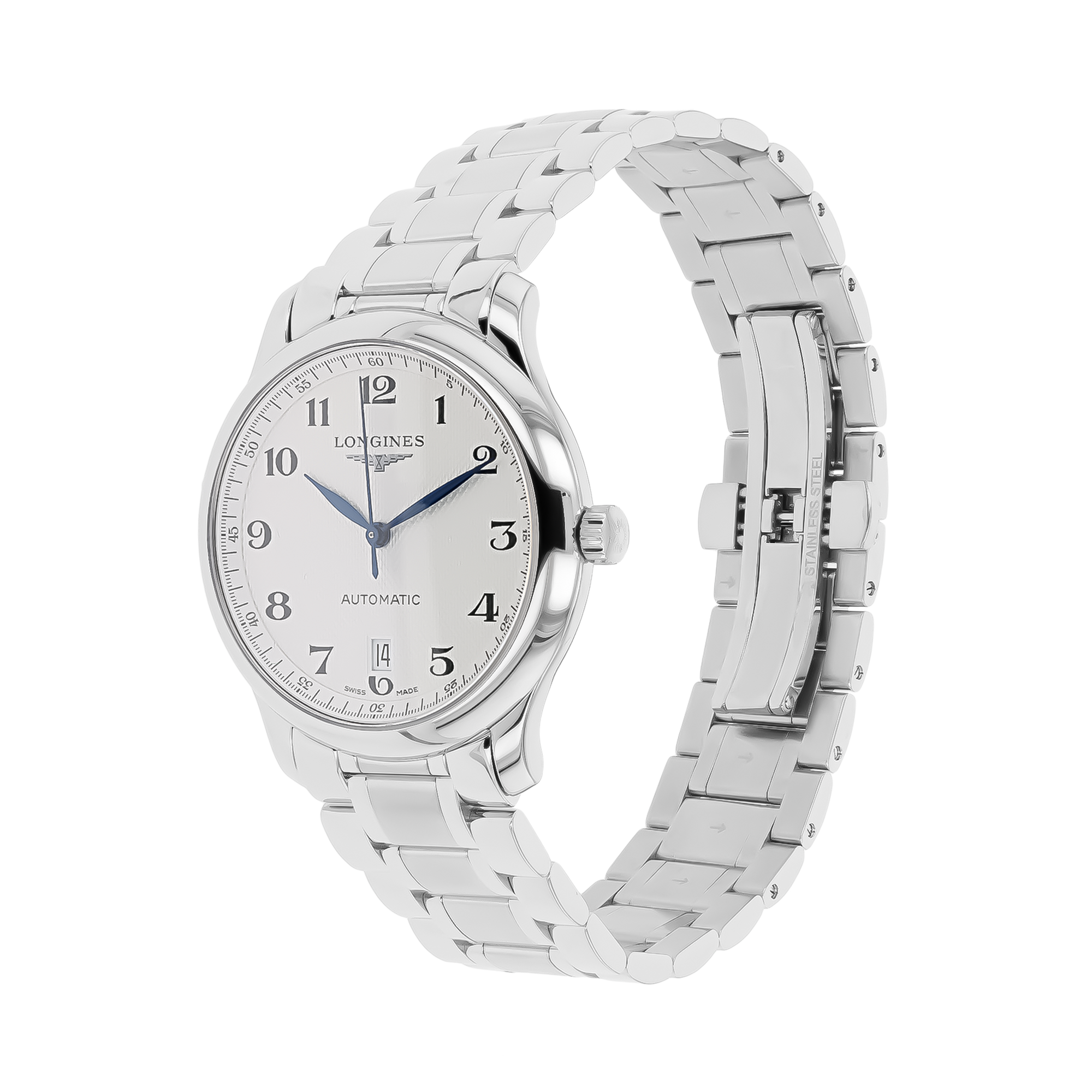 Longines Master collection 38.5mm, Silver Dial, Arabic Numerals_2