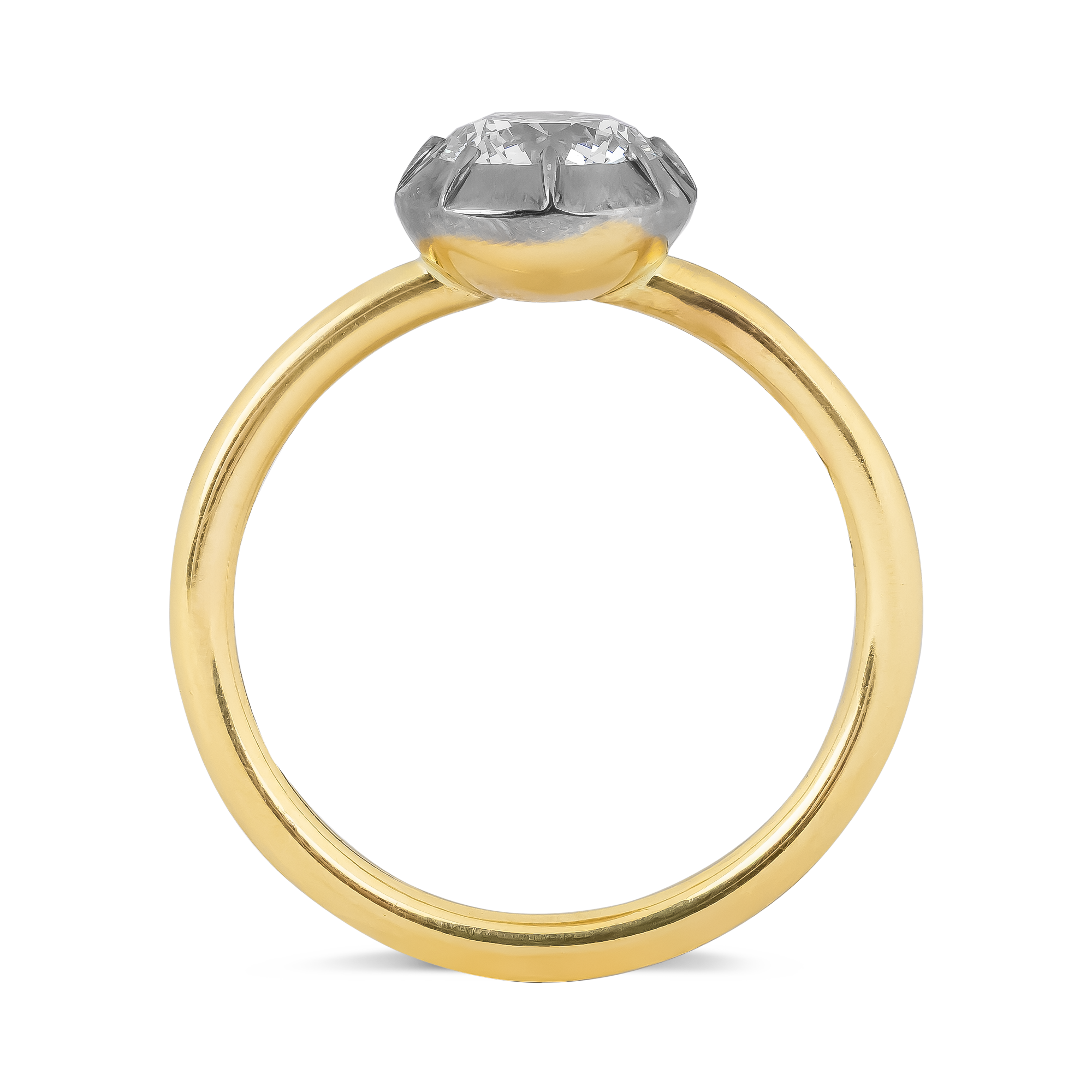 Brilliant Cut 1.01ct Diamond Cut-Down Set Ring Brilliant Cut, Cut-Down Set_3