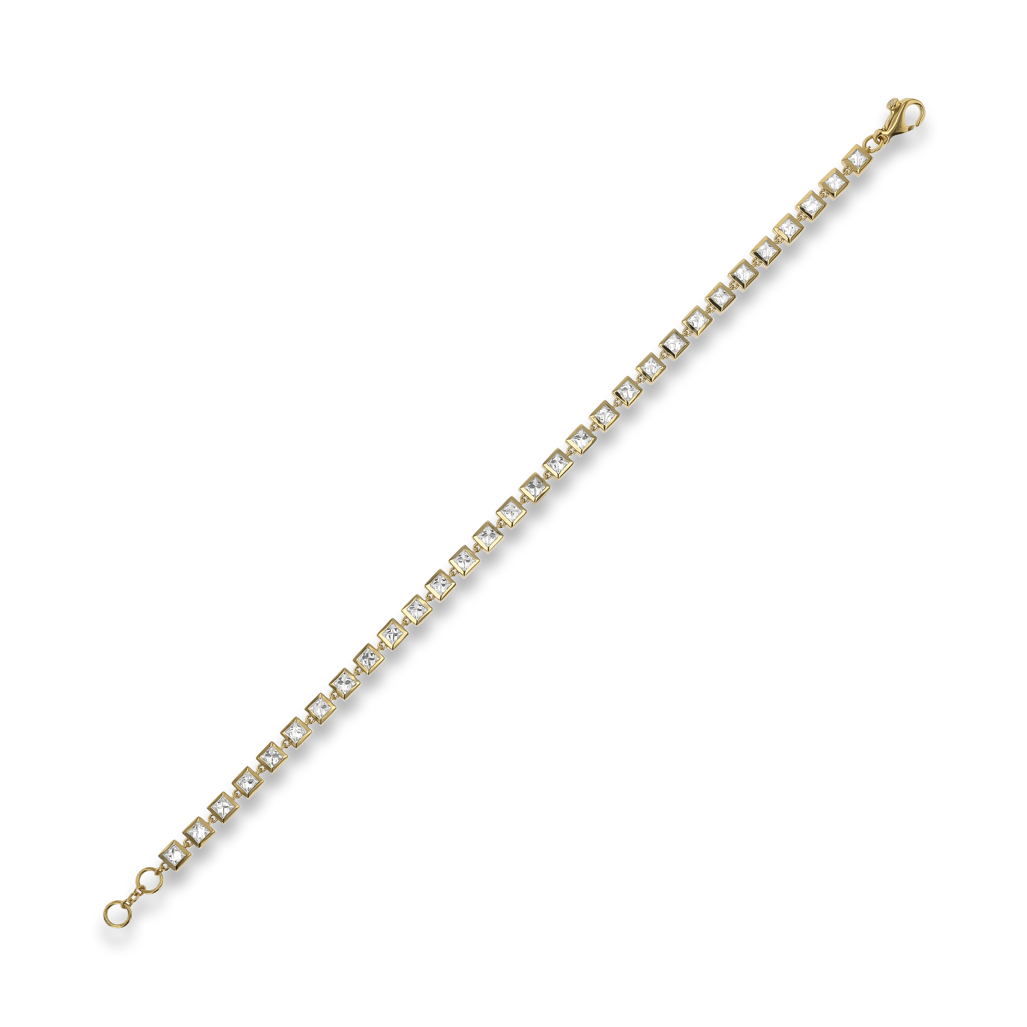 RockChic 2.46ct Inverted Princess Cut Diamond Bracelet Princess Cut, Rubover Set_2
