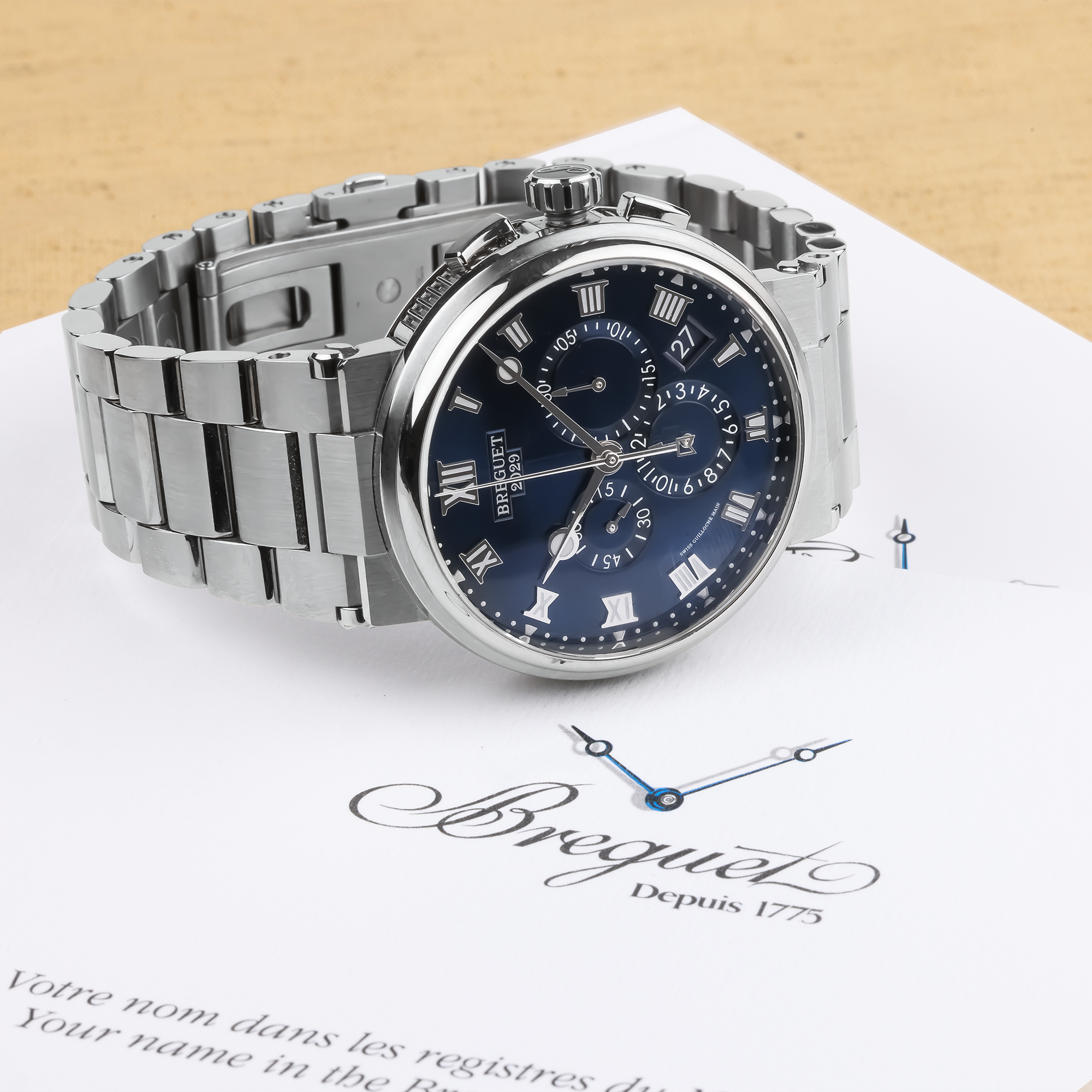 Pre-Owned Breguet Marine Chonograph 42.3mm, Blue Dial, Roman Numerals_10