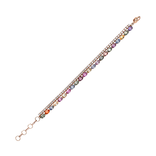 Rainbow Sapphire and Diamond Bracelet Brilliant Cut, Spectacle Set_2