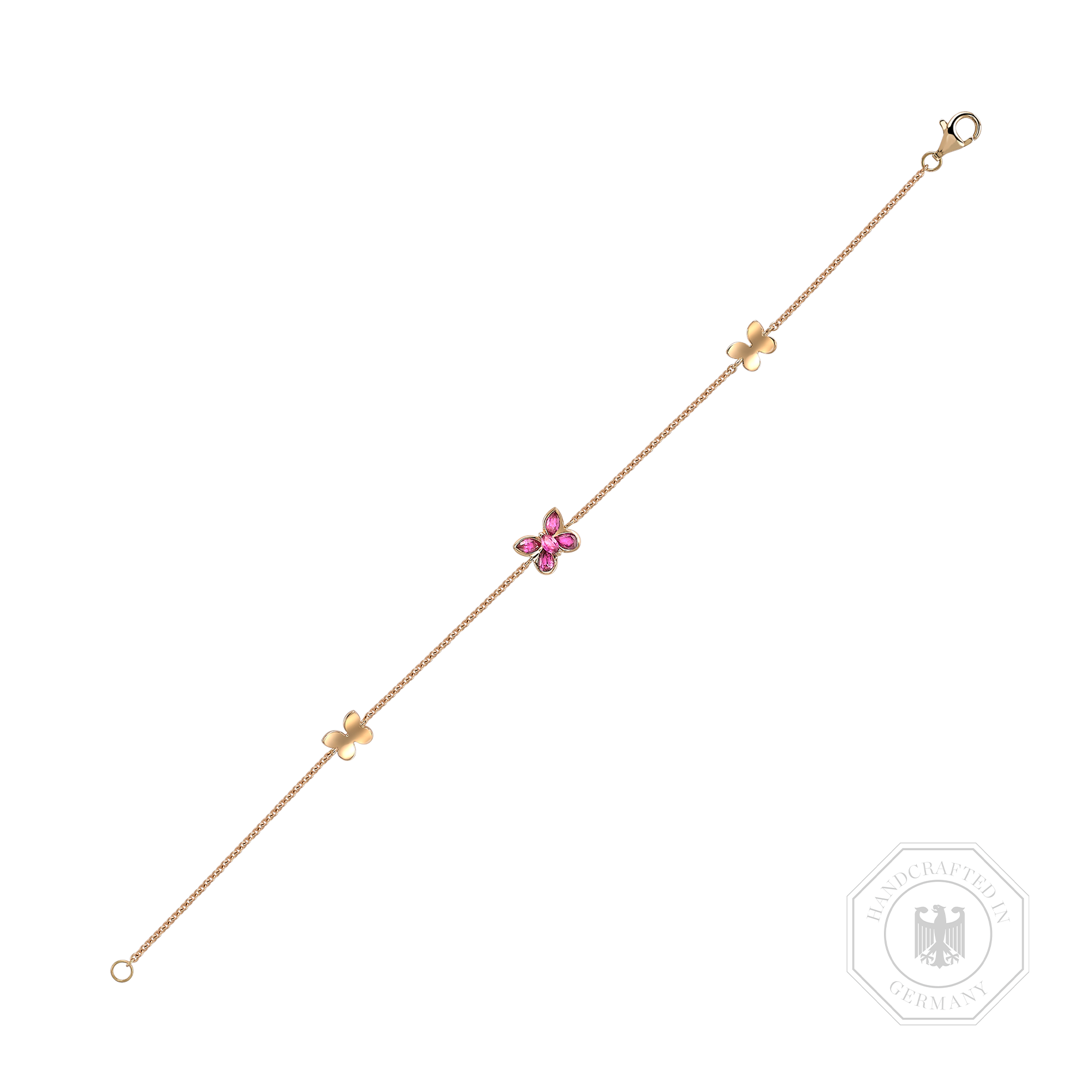 Butterfly Ruby Chain Bracelet Pear and Marquise Cut, Rubover Set_1