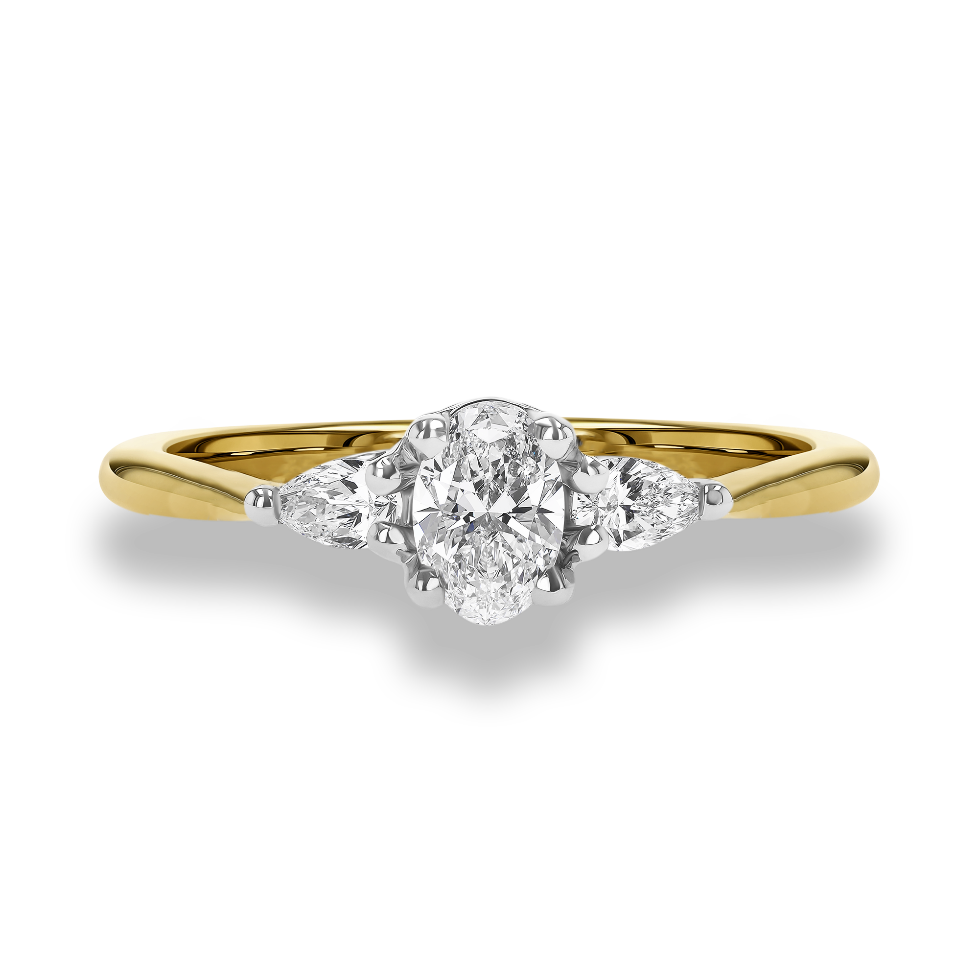 Classic 0.30ct Oval Cut Diamond Three Stone Ring Oval Cut, Claw Set_2