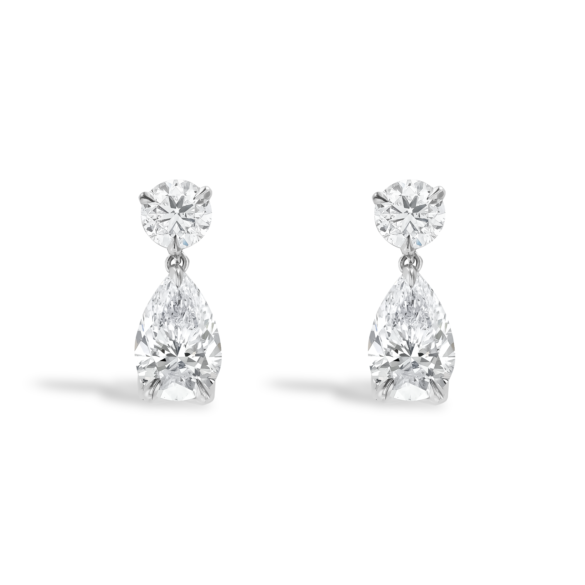 Pear Cut 2.05ct Diamond Drop Earrings Pear Cut, Claw Set_1