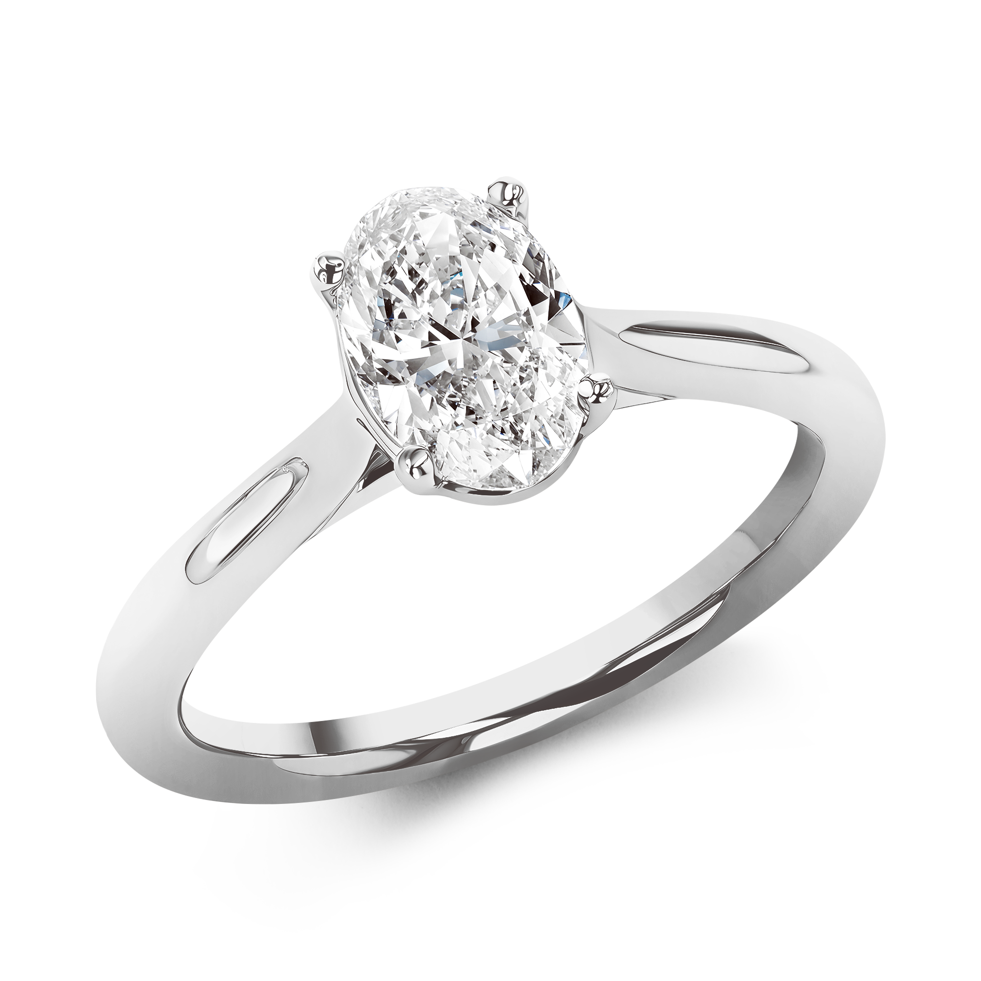 1.00CT Diamond Solitaire Ring Oval Cut, Four Claw Set_1