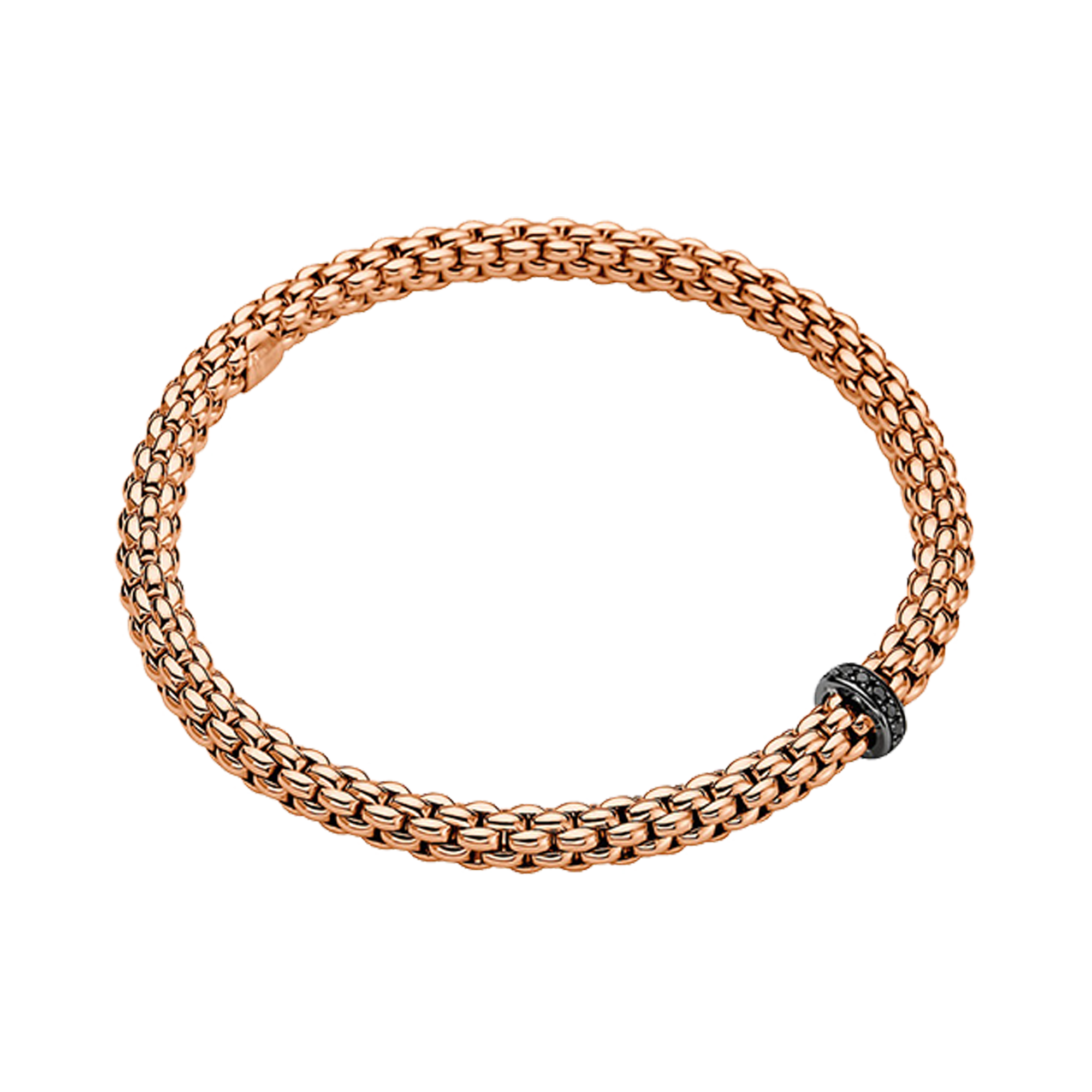 FOPE Solo Large Flex'It Black Diamond Bracelet Brilliant Cut, Grain Set_1