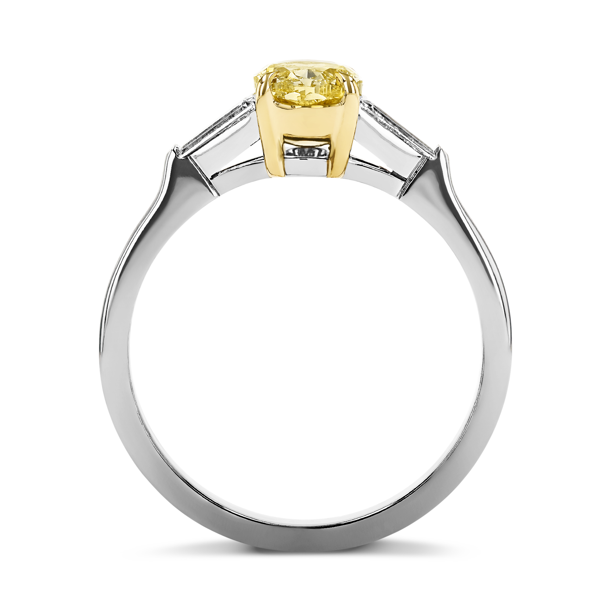 Regency 1.01ct Fancy Yellow Diamond Solitaire Ring Oval Cut, Claw Set_3