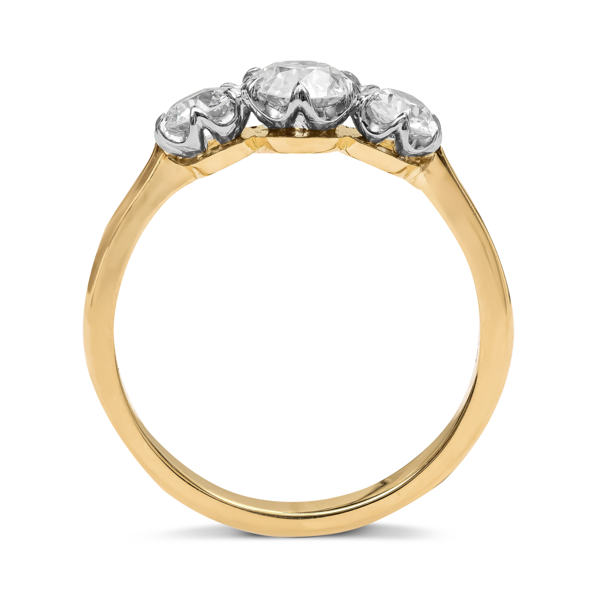 Coronet Brilliant Cut 1.02ct Diamond Three Stone Ring Brilliant cut, Claw set_3