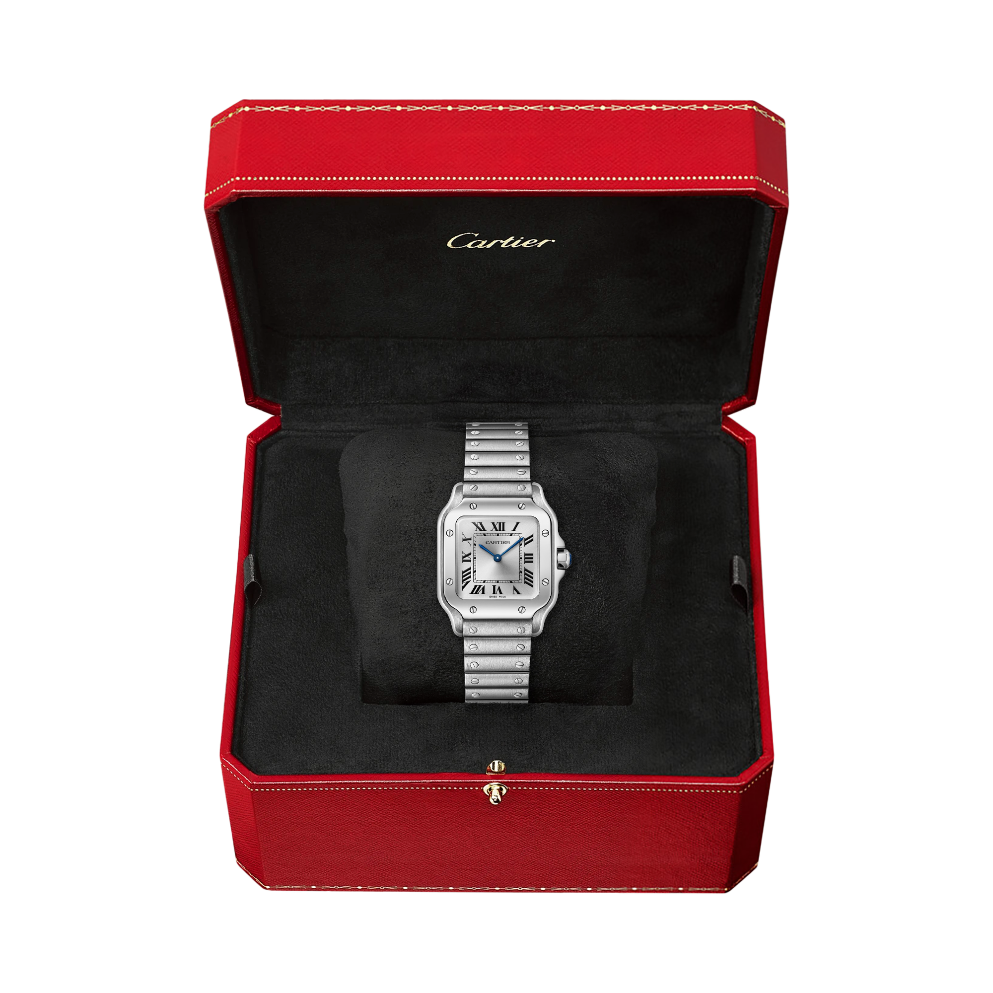 Cartier Santos de Cartier 34.5mm, Silver Dial, Roman Numerals_5
