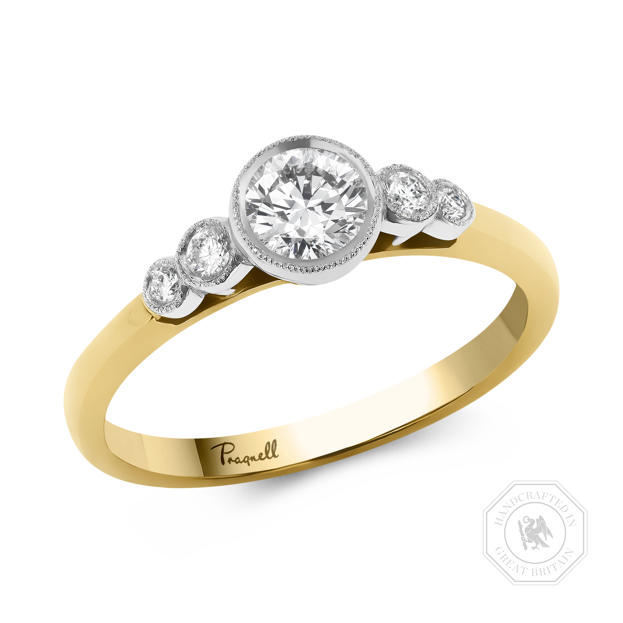 Celia 0.41ct Brilliant Cut Diamond Ring Brilliant Cut, Millegrain Set_1