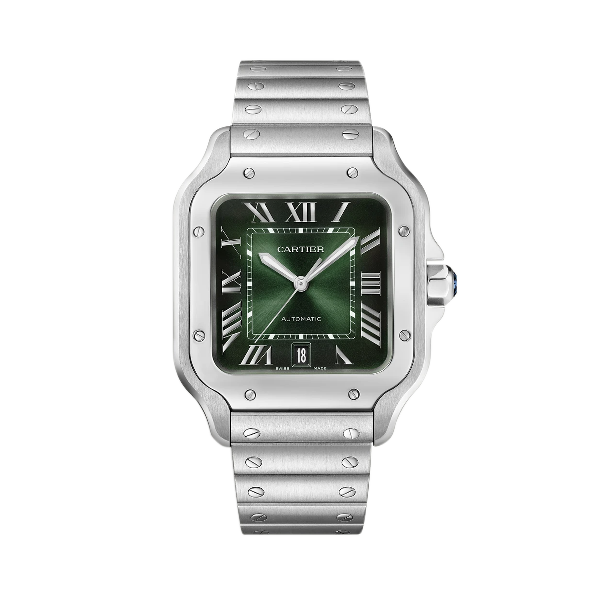 Cartier Santos de Cartier 35mm, Green Dial, Roman Numerals_1