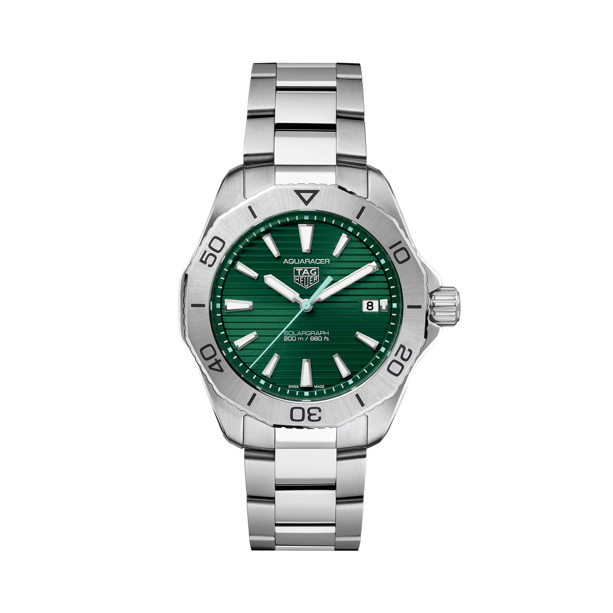 Tag Heuer Aquaracer Professional 200 Solargraph 40mm, Green Dial, Baton Numerals_1
