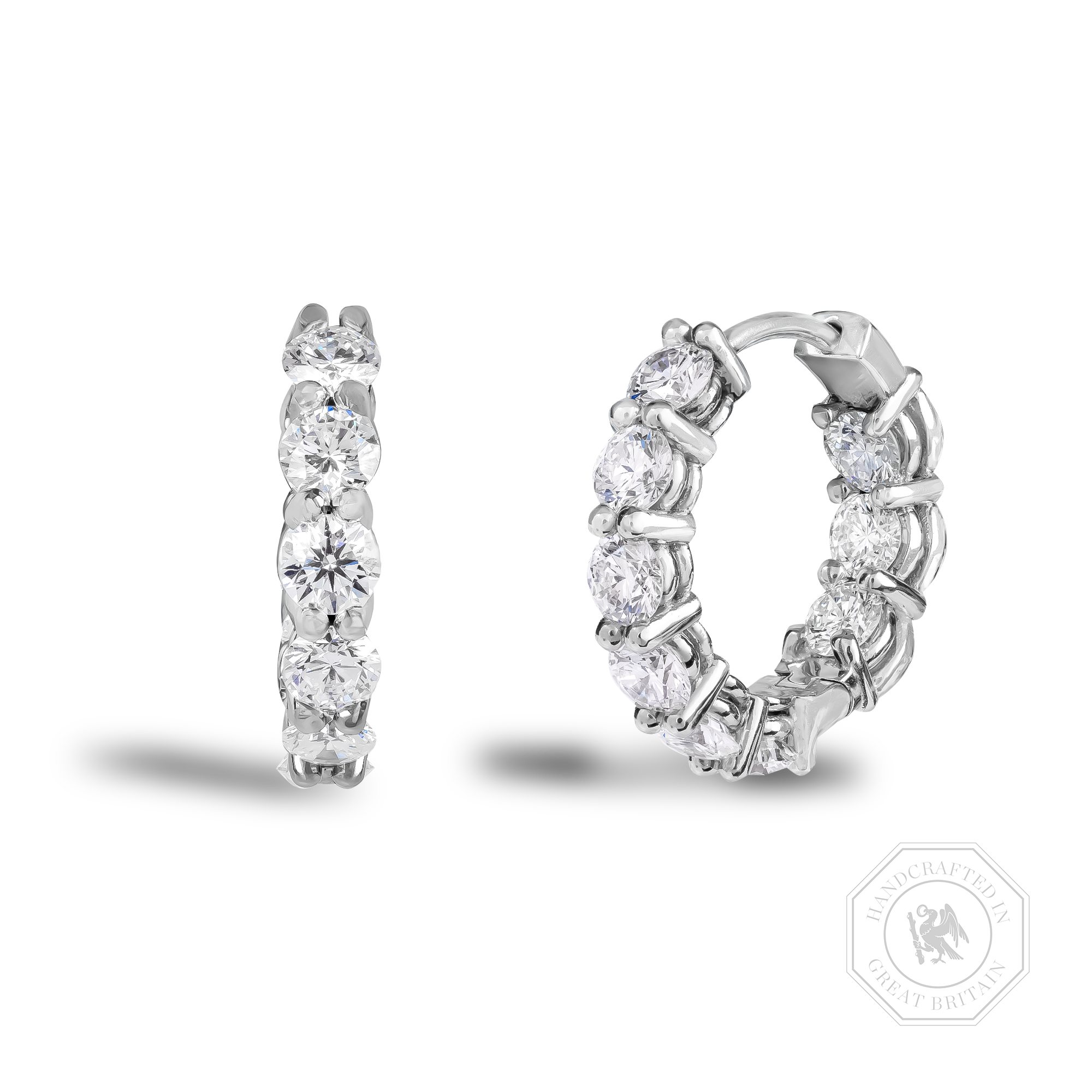 Brilliant Cut 3.25ct Diamond Hoop Earrings _1
