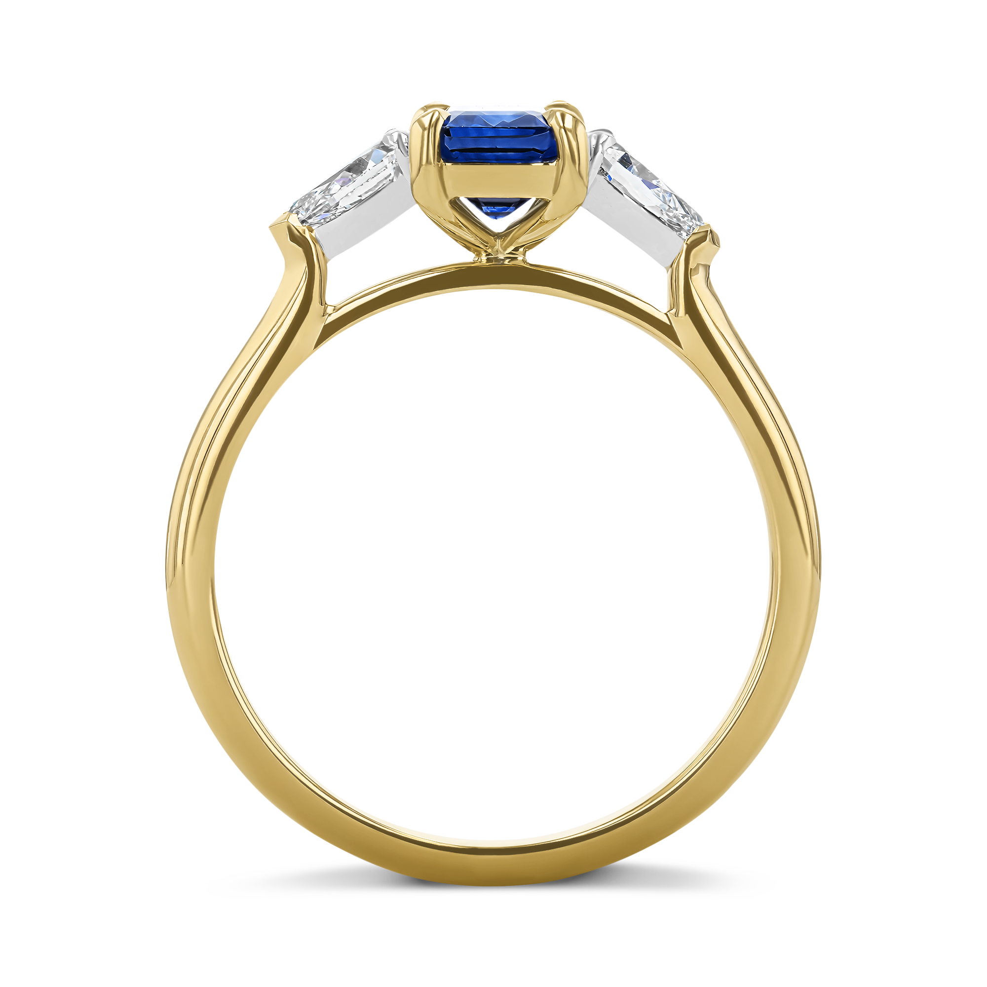 Octagonal Cut 1.20ct Sapphire and Diamond Ring Octagonal Cut, Claw Set_3
