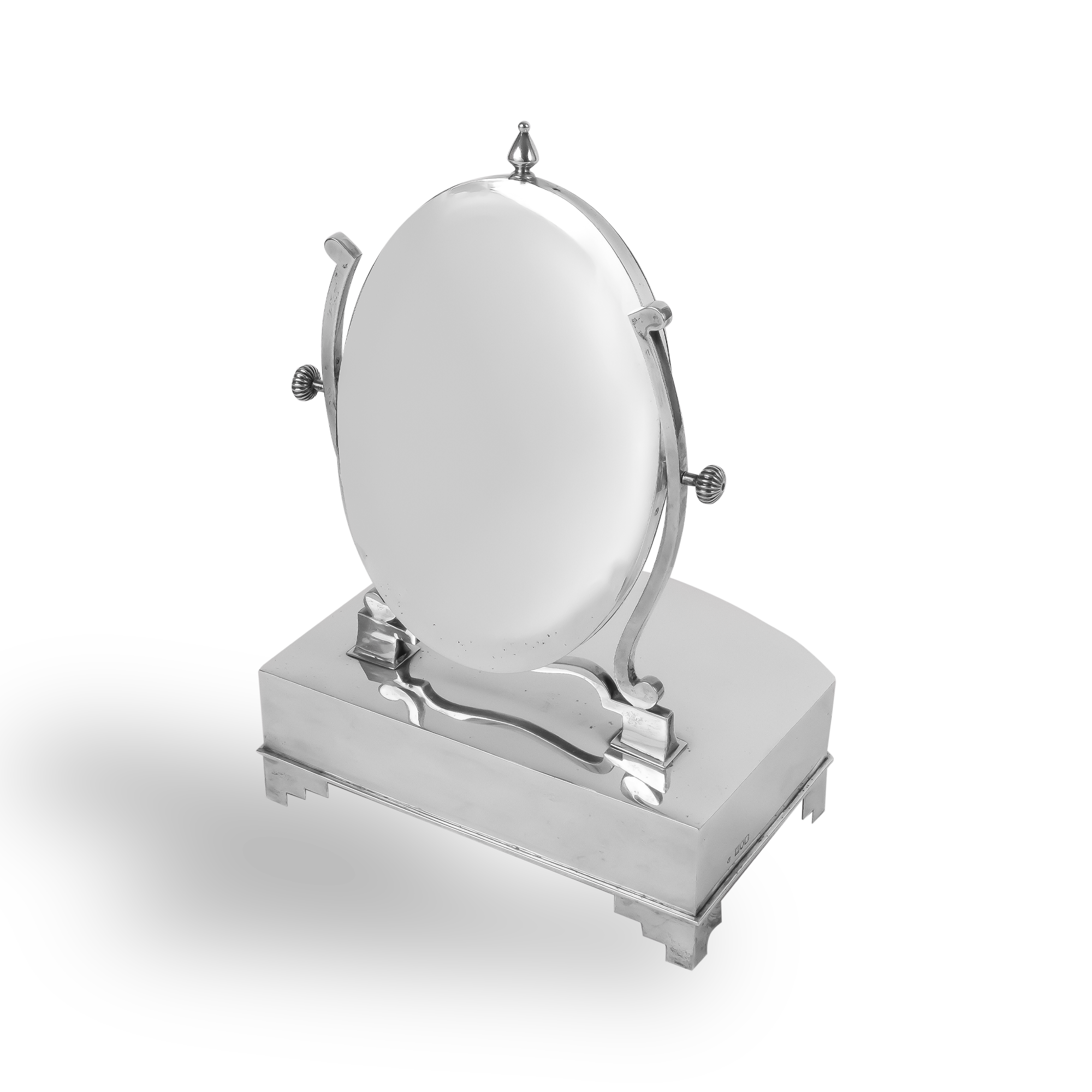 Silver Edward VII Jewellery Tray with Swivel Mirror Hallmarked London_2