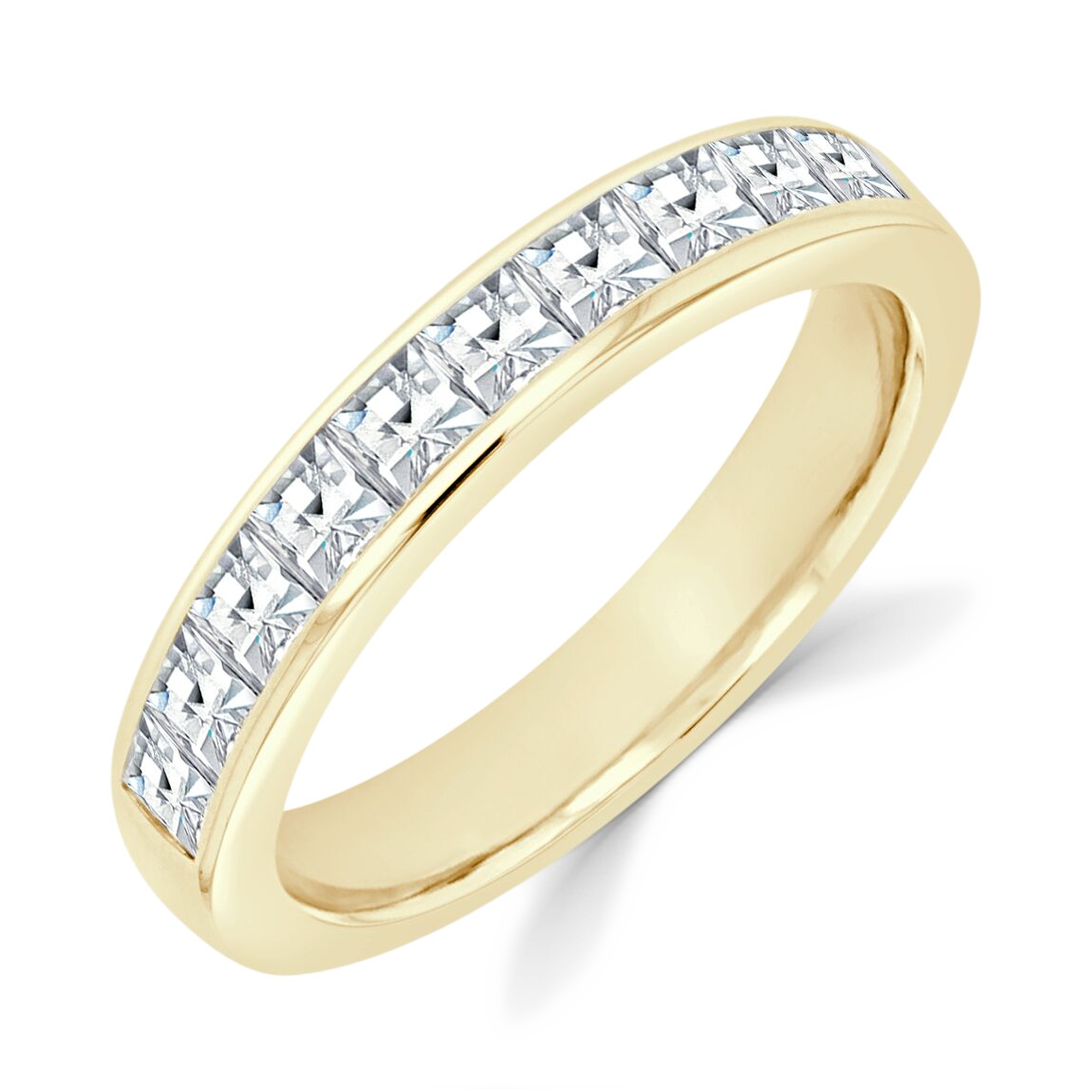 French Cut Diamond Half Eternity Ring French Cut, Half Eternity, Channel Set_1