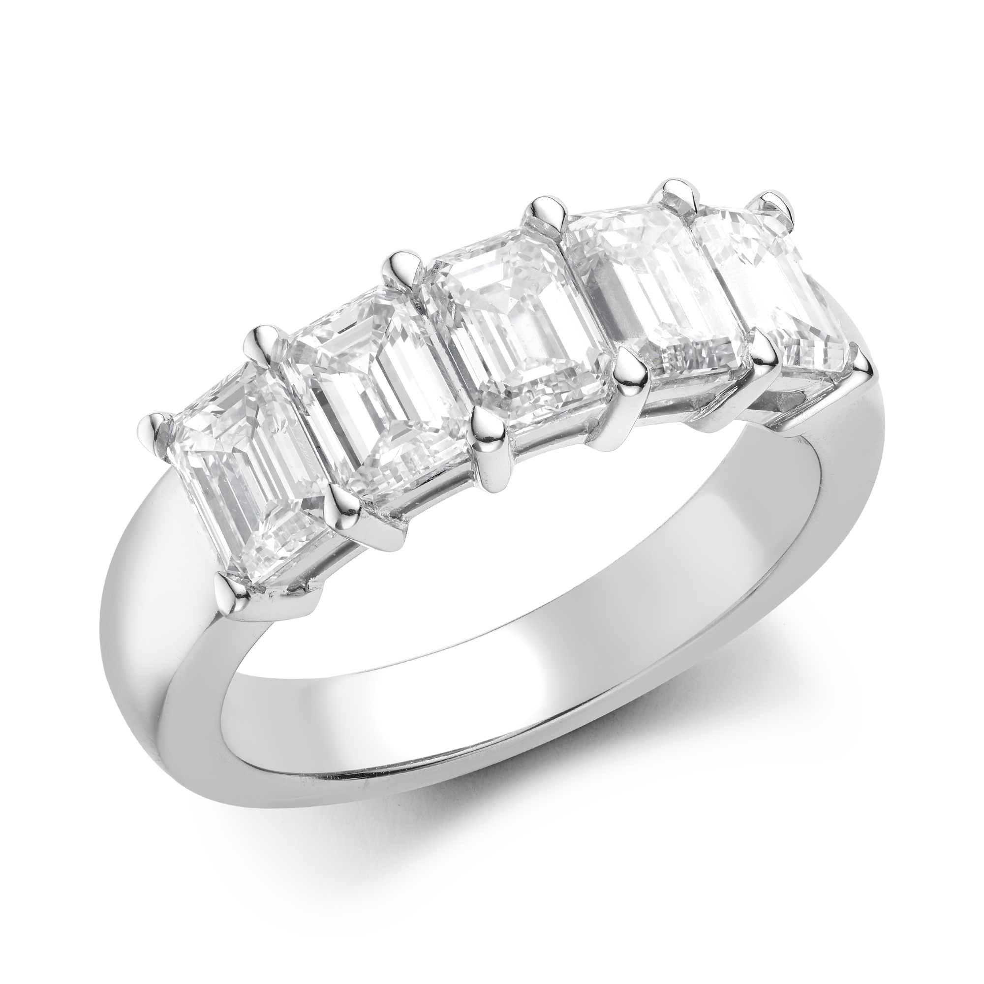 Five Stone Diamond Ring Emerald Cut, Claw Set_1