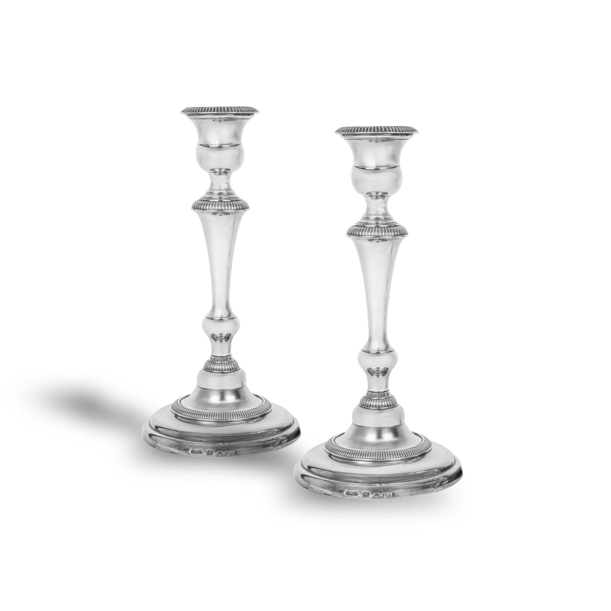 Silver George III Pair of Candlesticks Hallmarked Sheffield_1