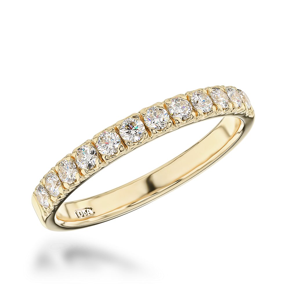 Brilliant Cut Diamond Half Eternity Ring Brilliant Cut, Half Eternity, Micro Pavé Set_1