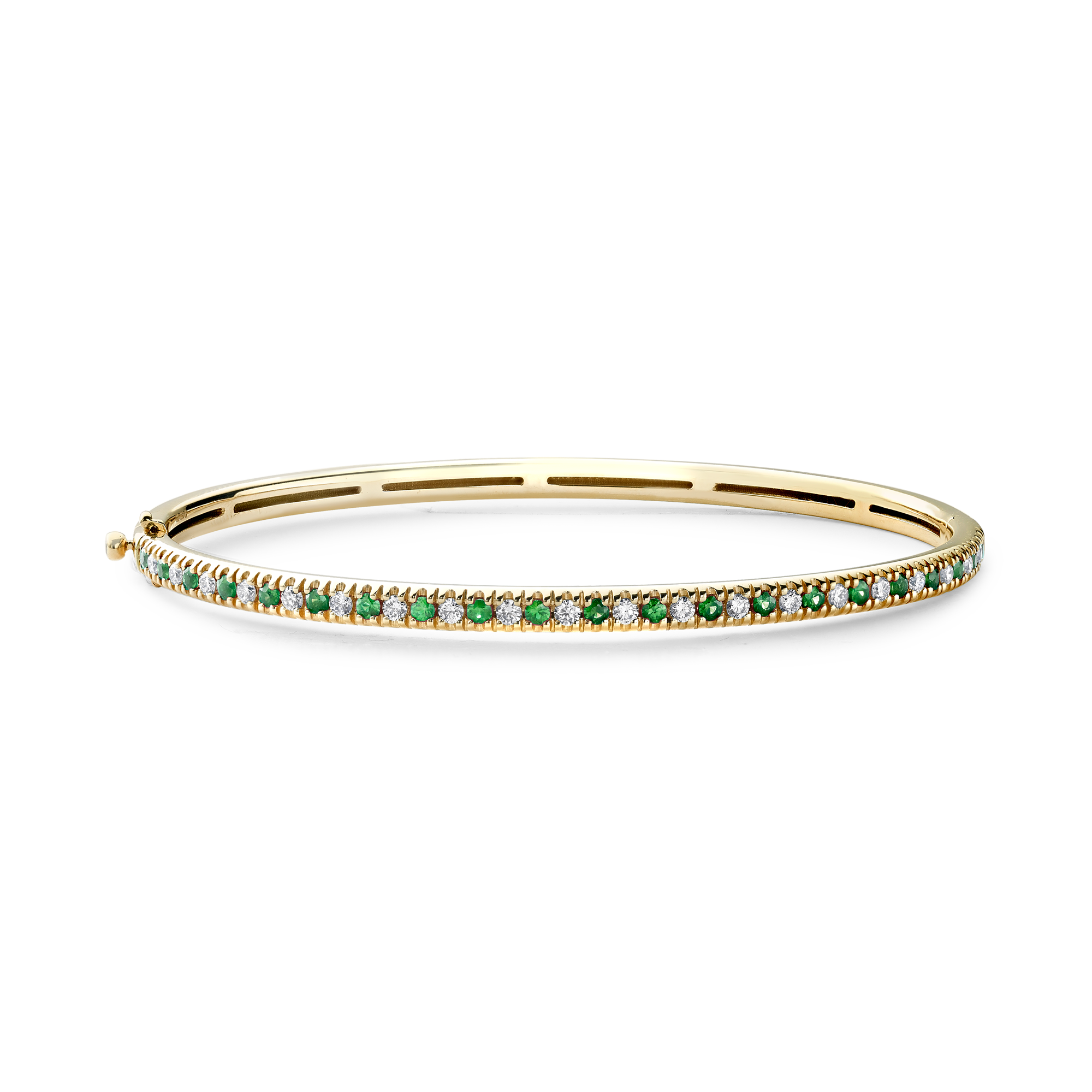 Emerald & Diamond Half Hoop Bangle Brilliant cut, Claw set_1