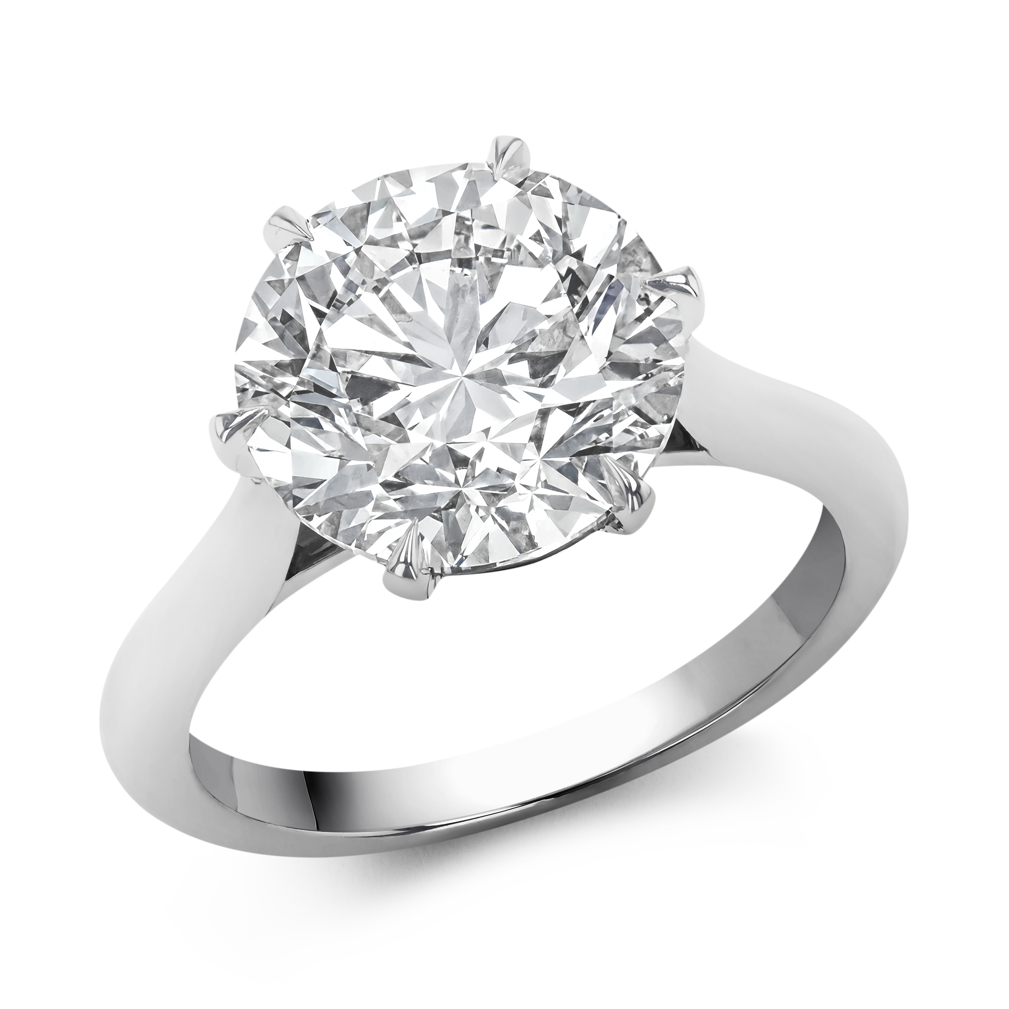 Brilliant Cut Solitaire Diamond Ring 5.01ct in 18ct White Gold ...