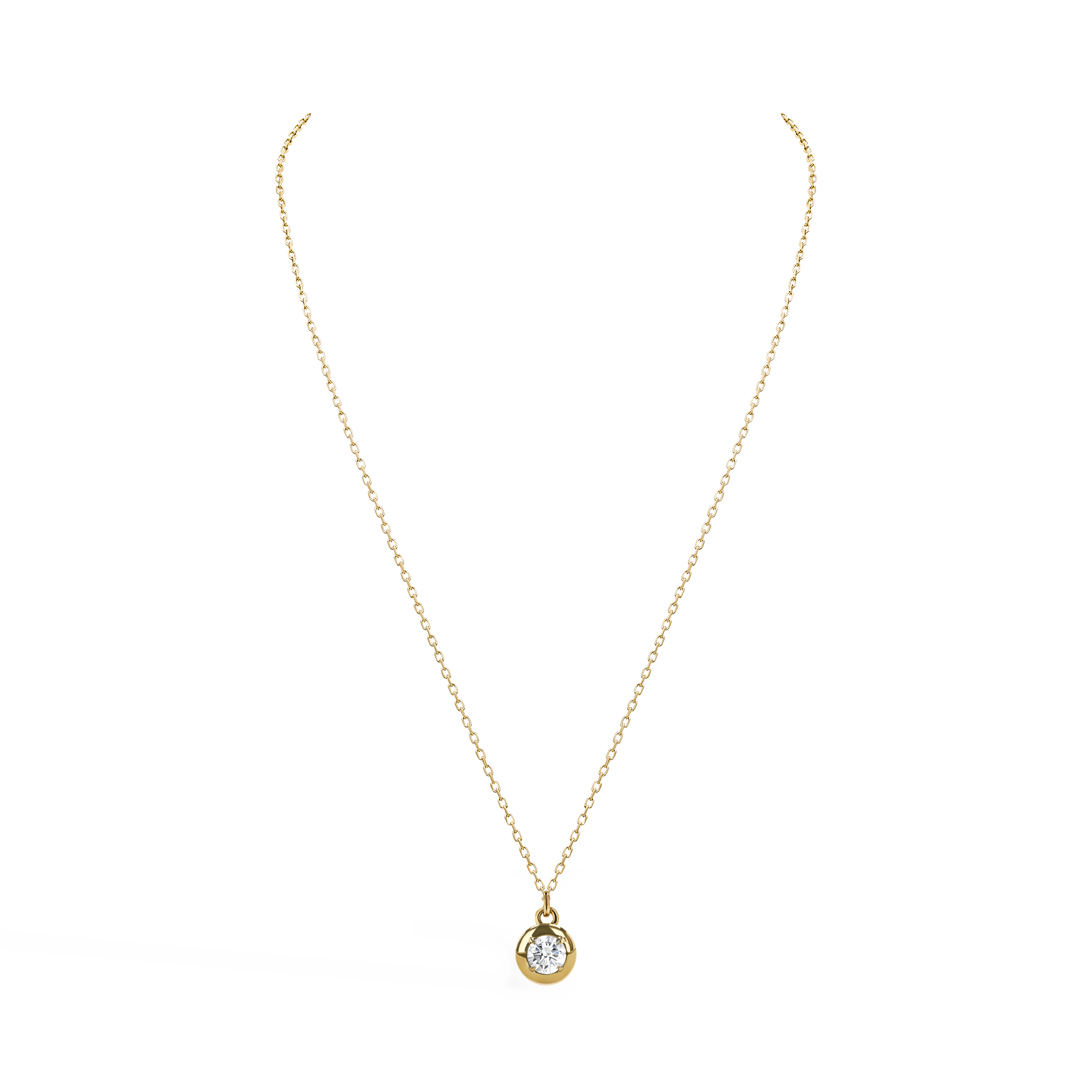 Skimming Stone 0.33ct Botswana Diamond Pendant Brilliant cut, Claw set_2