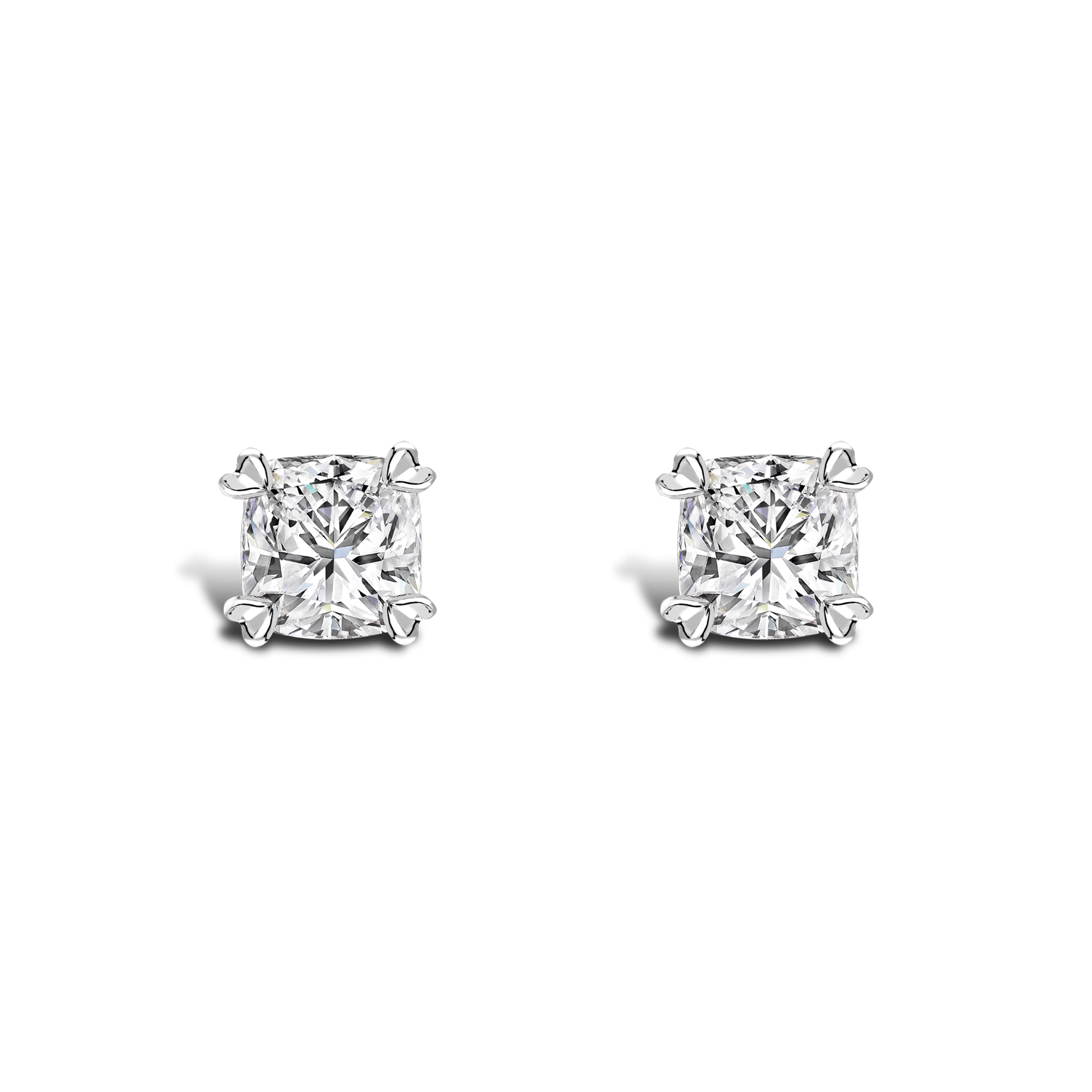 Windsor 0.93ct Cushion Diamond Ear Studs Cushion Cut, Claw Set_1