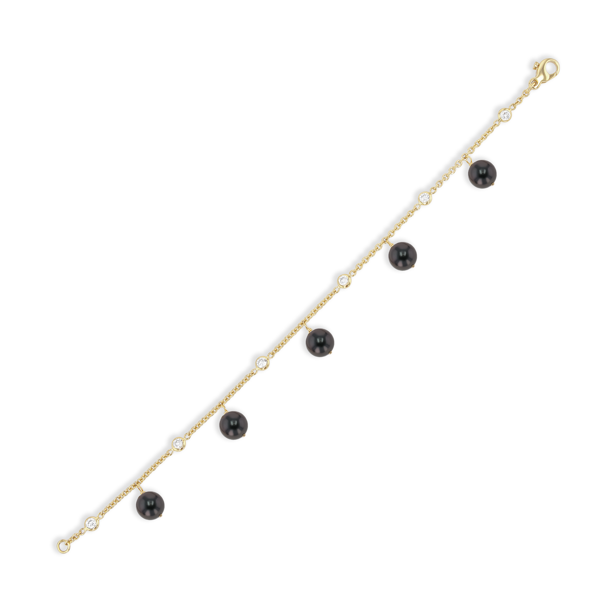Tahitian Pearl and Diamond Bracelet Brilliant Cut, Rubover Set_2