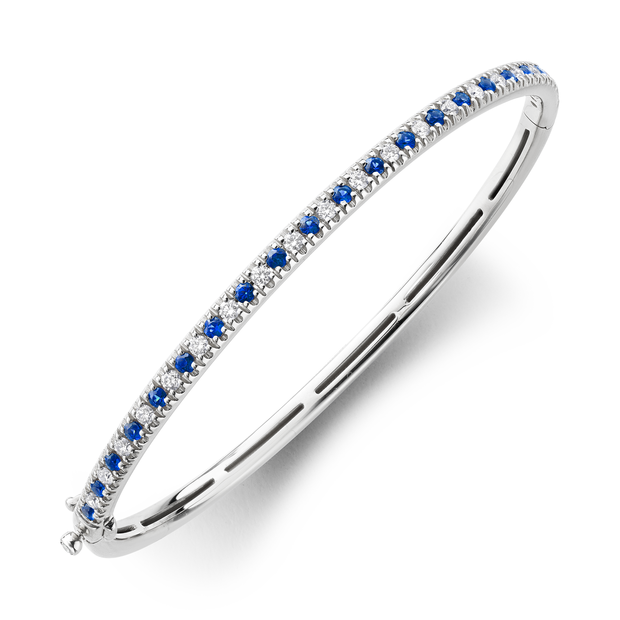 Sapphire & Diamond Half Hoop Bangle Brilliant cut, Claw set_2