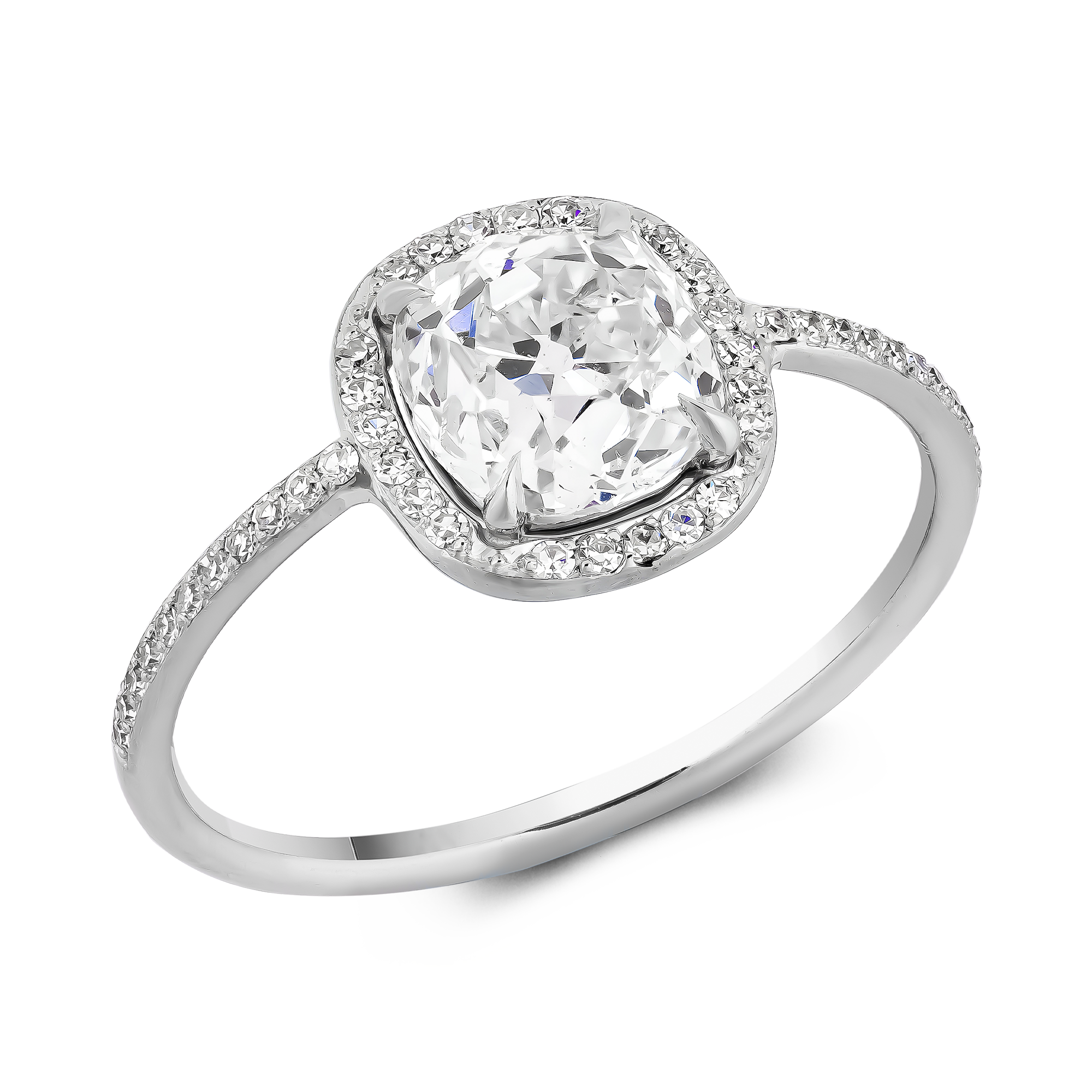 Old Cut 1.66ct Diamond Cluster Ring Old Cut, Claw Set_1