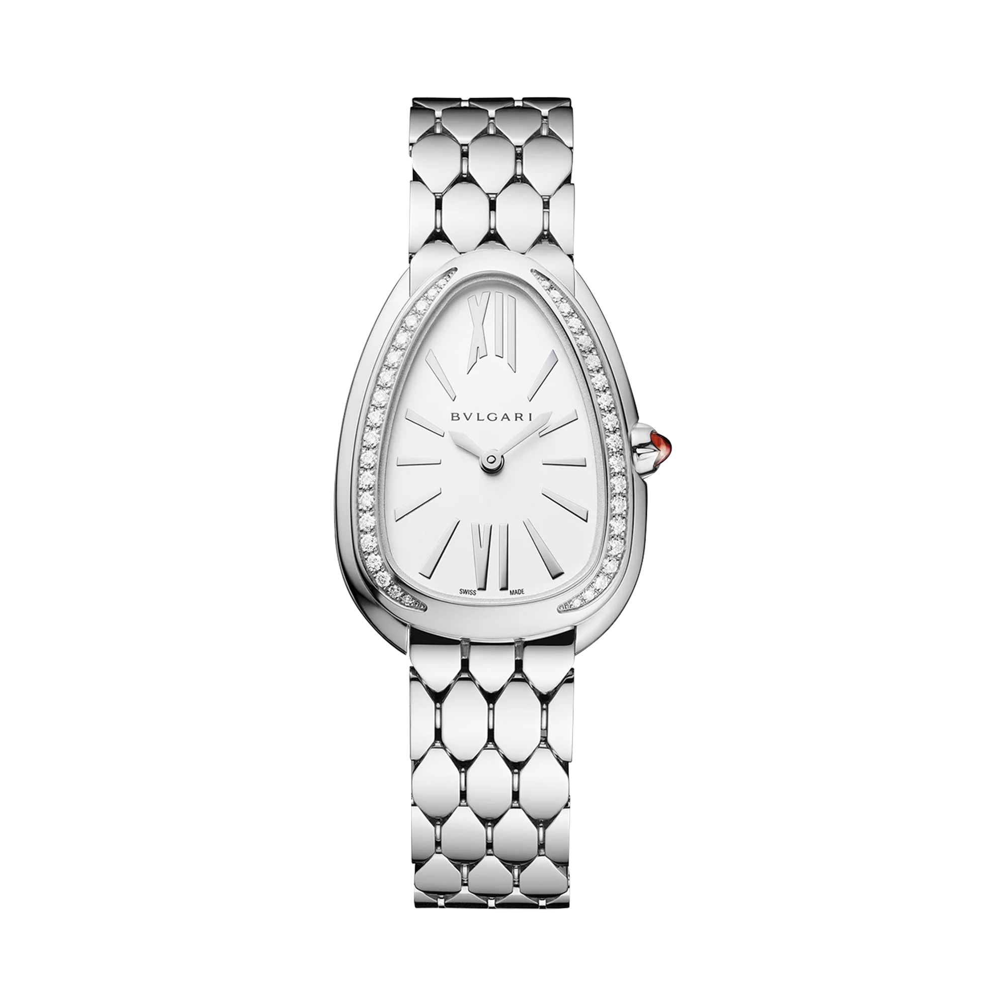 Bvlgari Serpenti Seduttori 33mm, White Dial, Baton & Roman Numerals_1