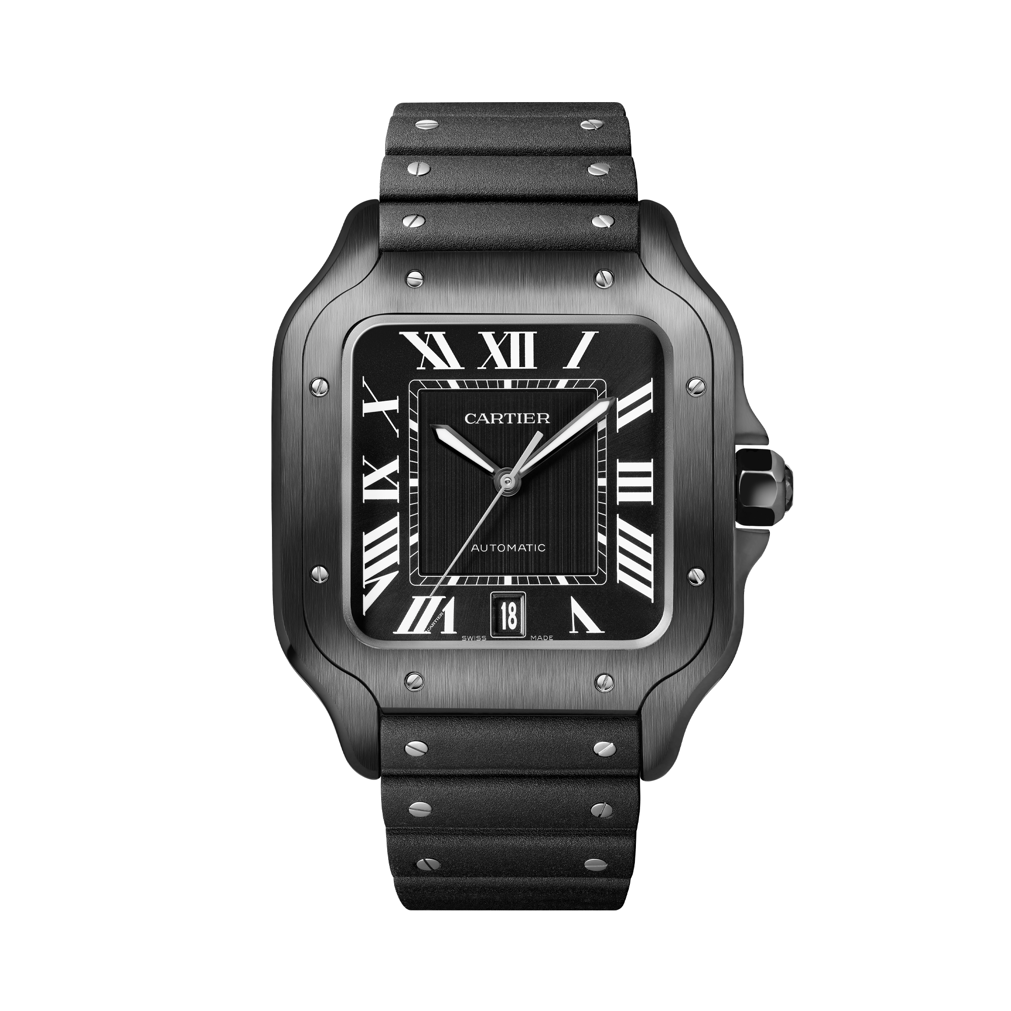 Cartier Santos de Cartier 39.8mm, Black Dial, Roman Numerals_1
