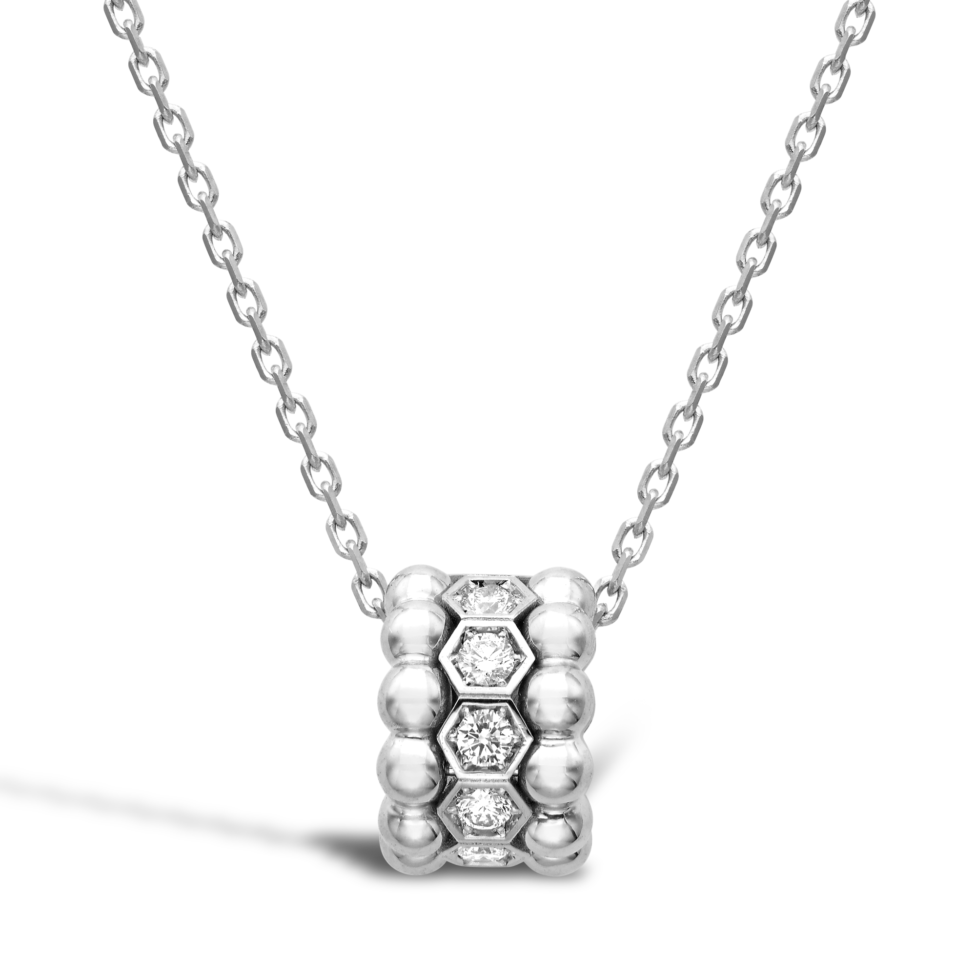 Bohemia Diamond Set Hexagonal Pendant Brilliant Cut, Rubover Set_1