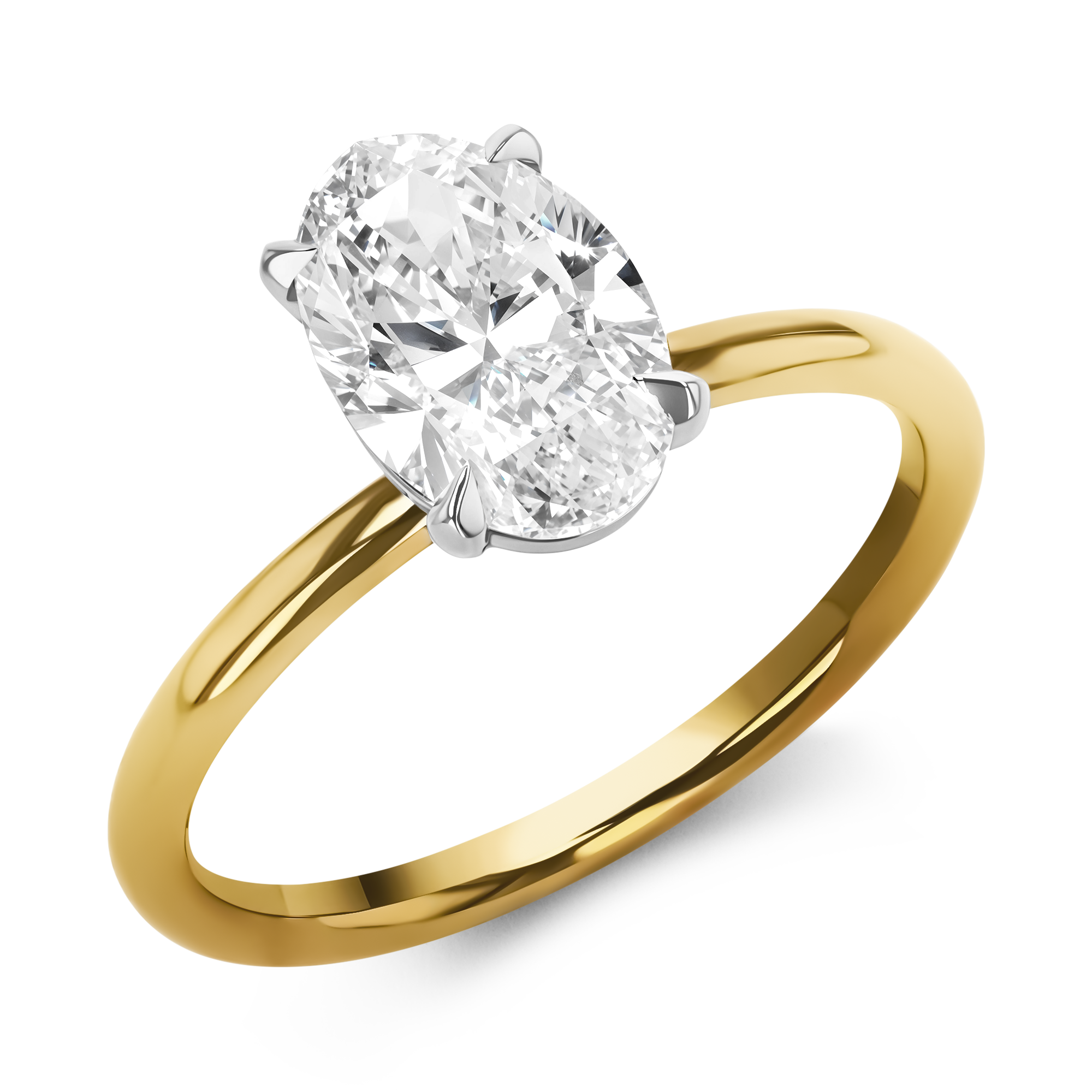 Classic 1.70ct Oval Diamond Solitaire Ring Oval Cut, Claw Set_1