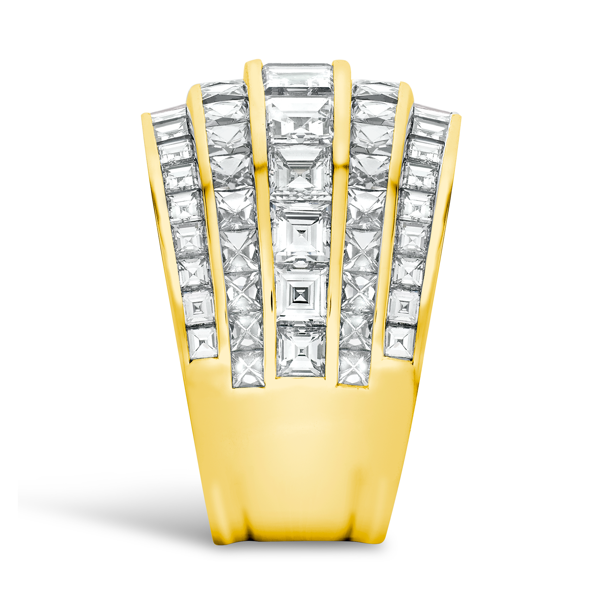 Manhattan Collection Five Row Diamond Ring French & Carré Cut, Channel Set_4