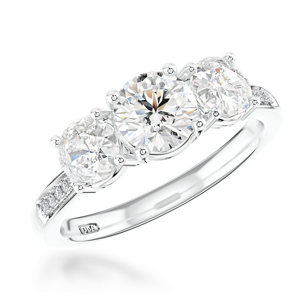Duchess 0.80ct Diamond Three Stone Ring Brilliant cut, Claw set_1