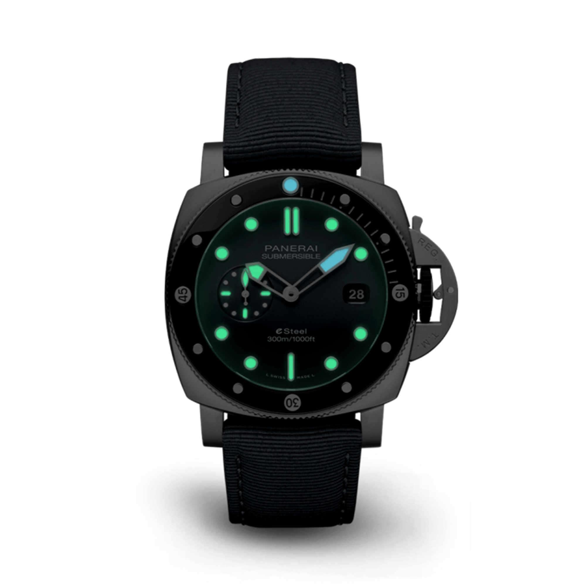 Panerai Submersible QuarantaQuattro ESteel™ Grigio Roccia 44mm, Grey Dial, Baton Numerals_3