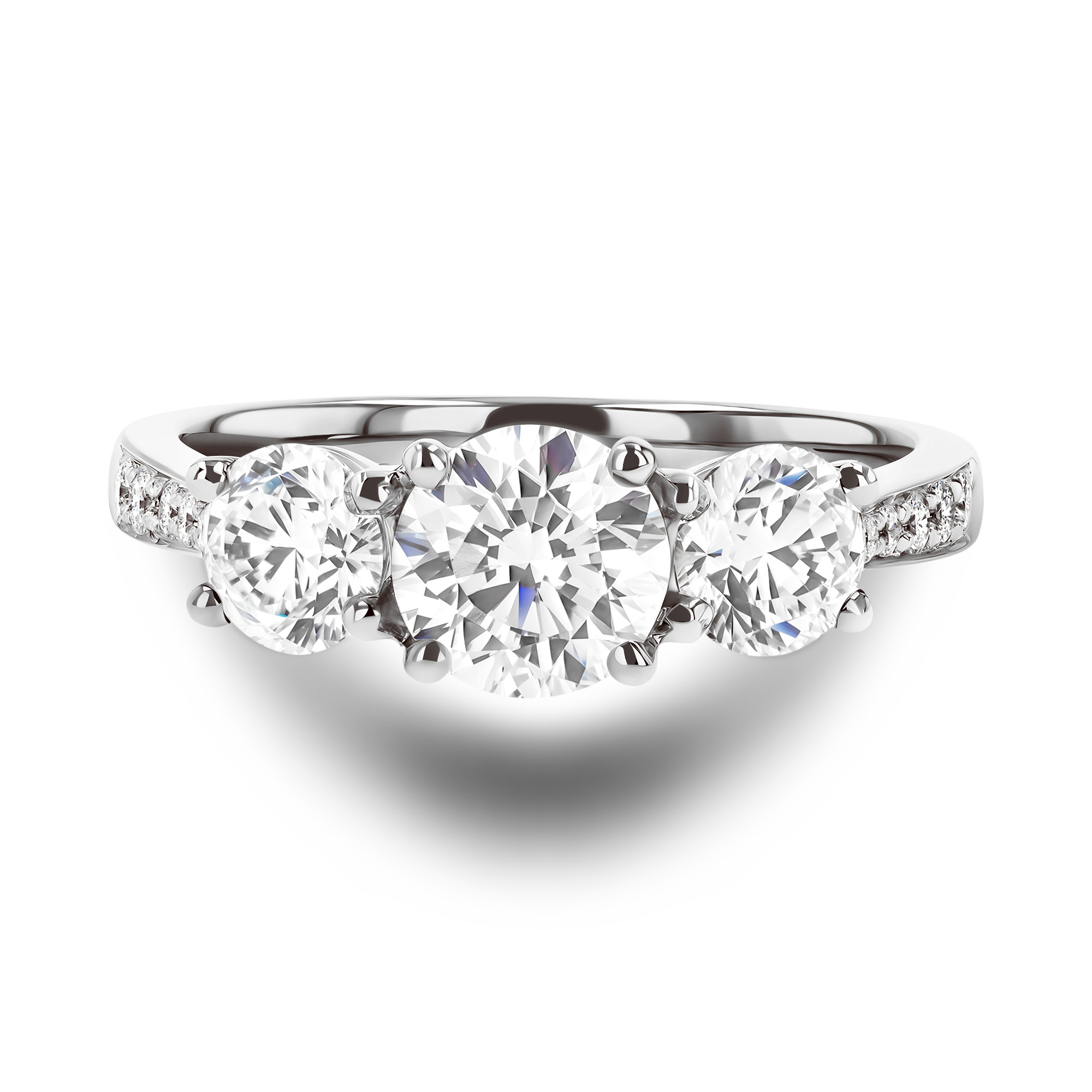 Duchess 0.80ct Diamond Three Stone Ring Brilliant cut, Claw set_2