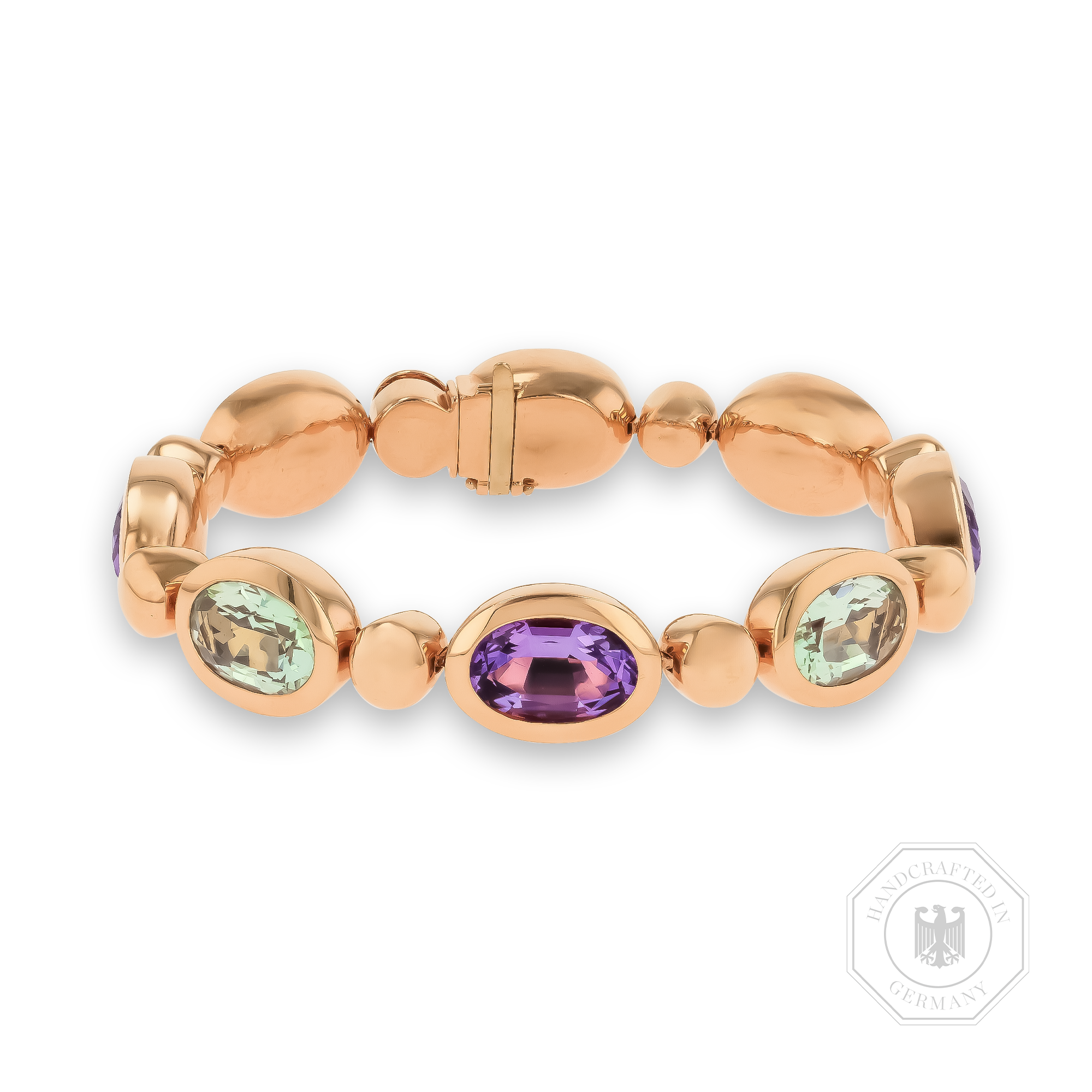 Amethyst Bracelet Oval  Cut, Rubover Set_1
