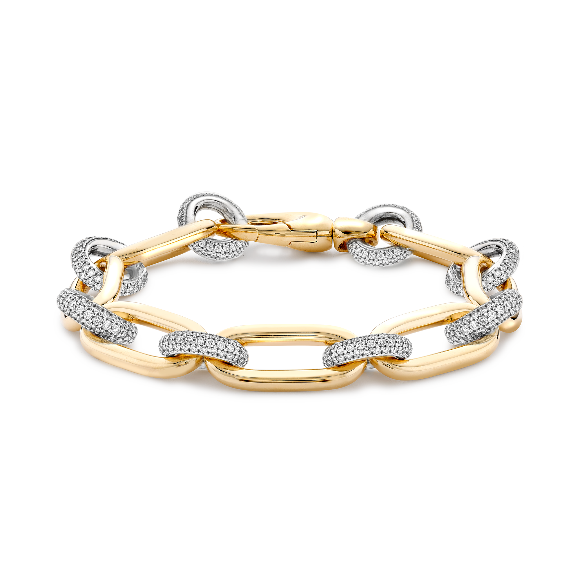 Havana Diamond Circular Link Bracelet Brilliant Cut, Pave Set_1