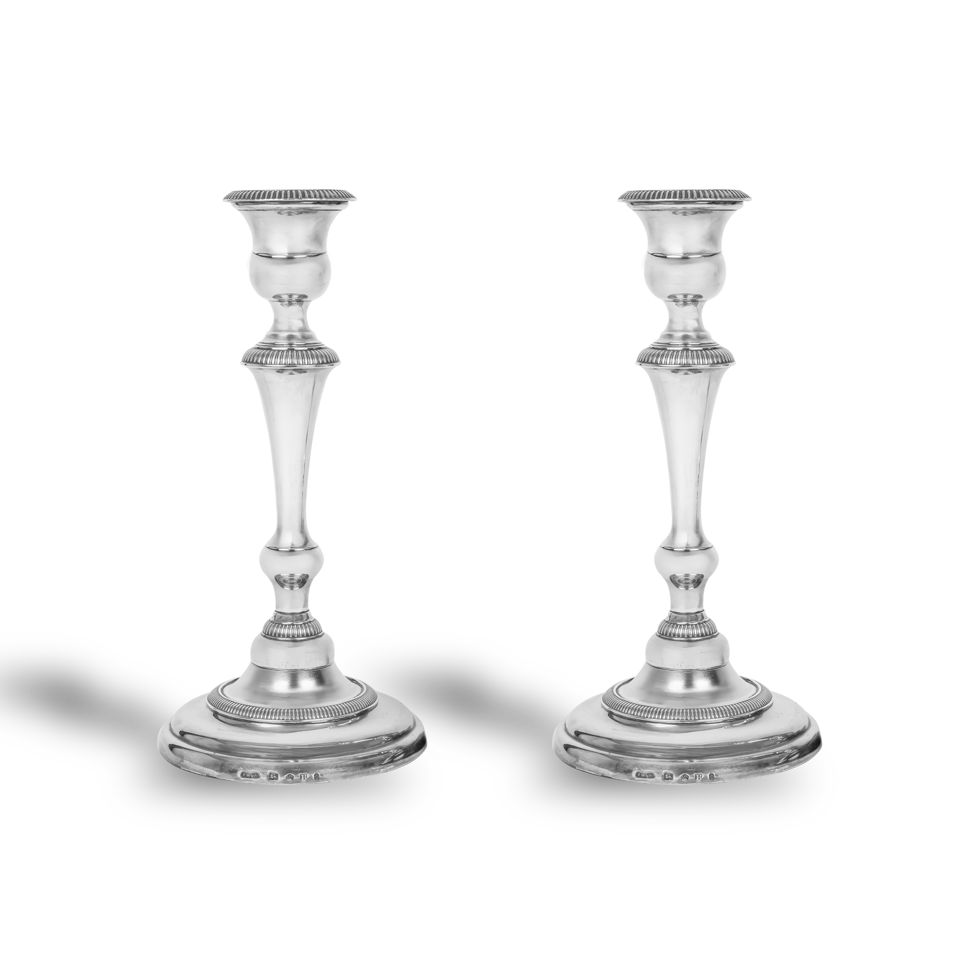 Silver George III Pair of Candlesticks Hallmarked Sheffield_3