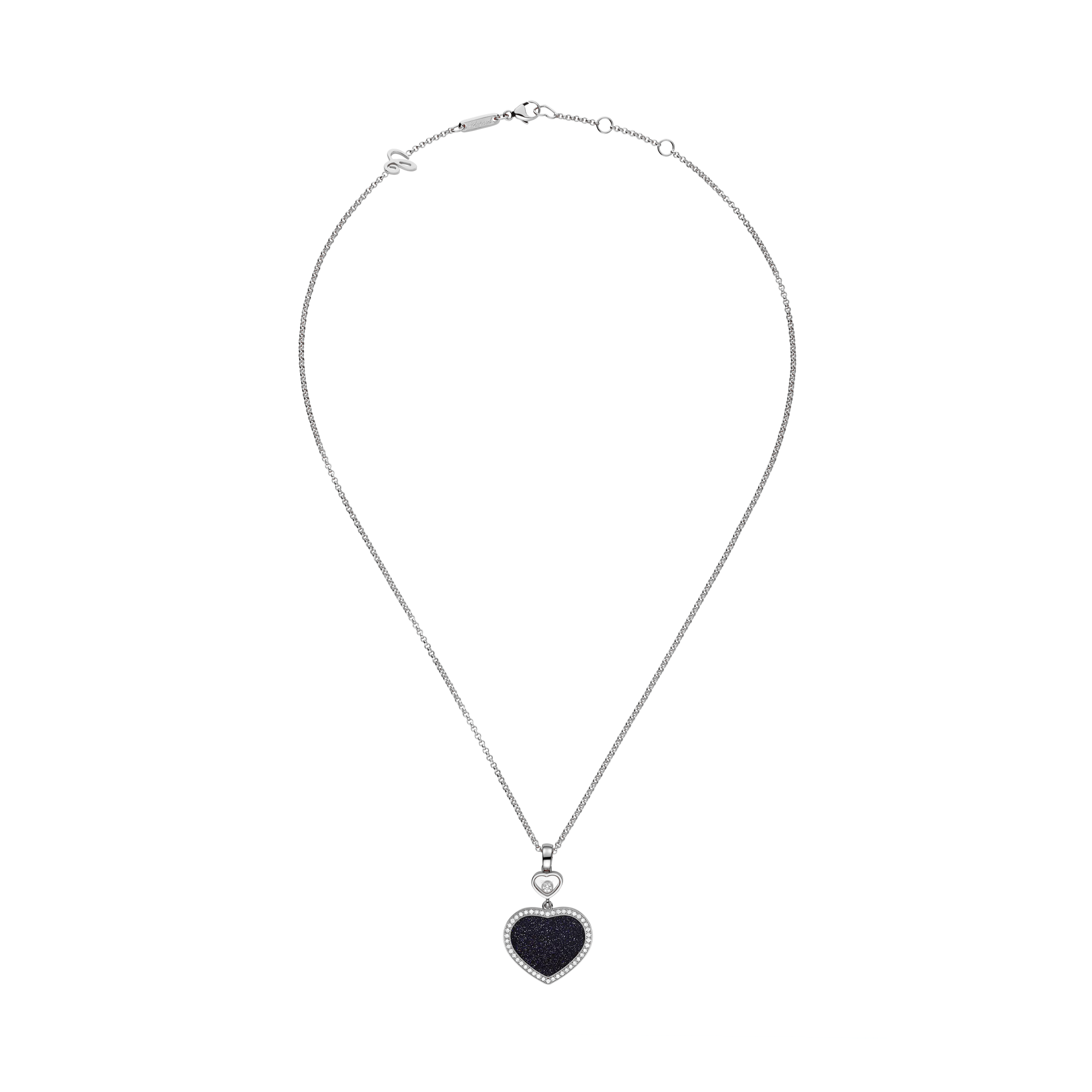 Chopard Happy Hearts Blue Aventurine and Diamond Pendant _2
