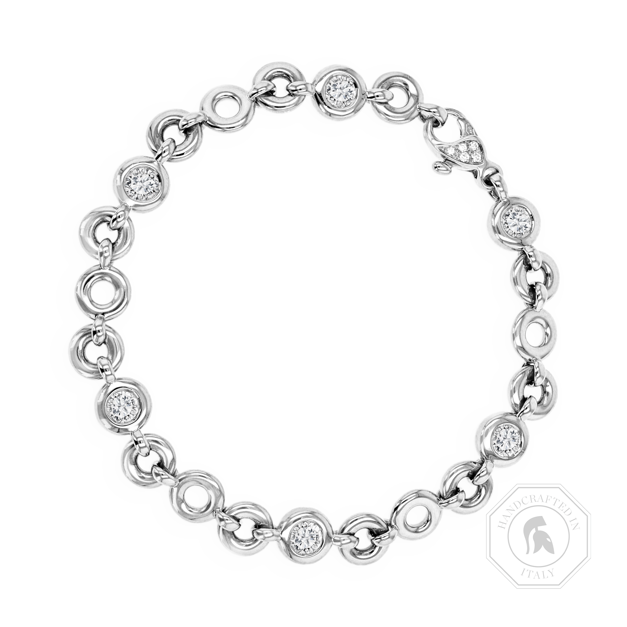 RockChain Six Stone Diamond Bracelet Brilliant Cut, Rubover Set_1