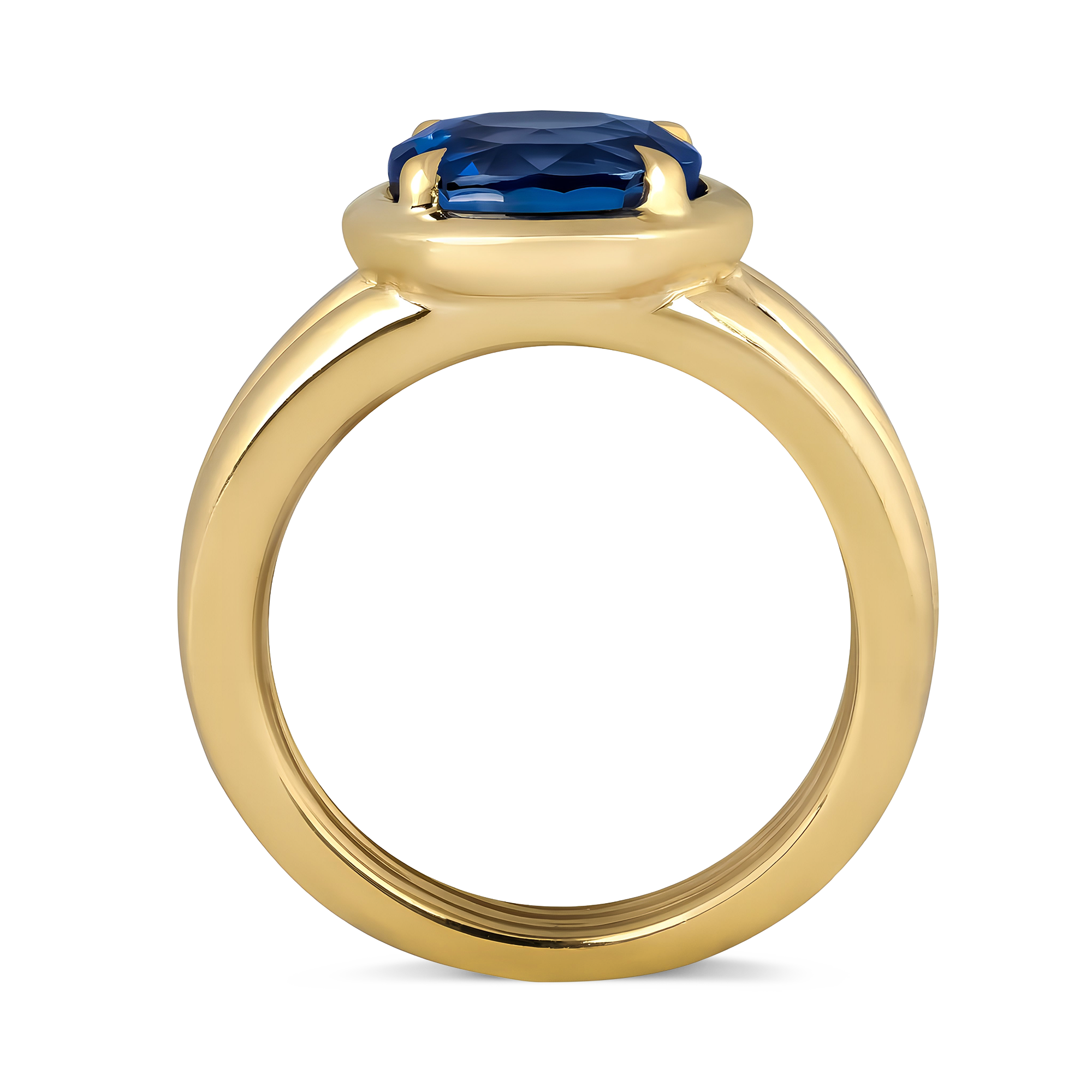 Weave Setting Oval Cut 4.09ct Sapphire Ring Oval Cut, Claw Set_3