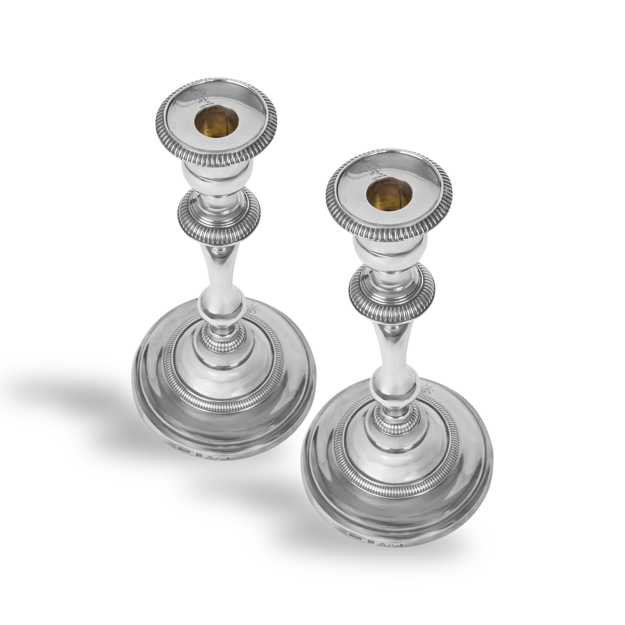 Silver George III Pair of Candlesticks Hallmarked Sheffield_2