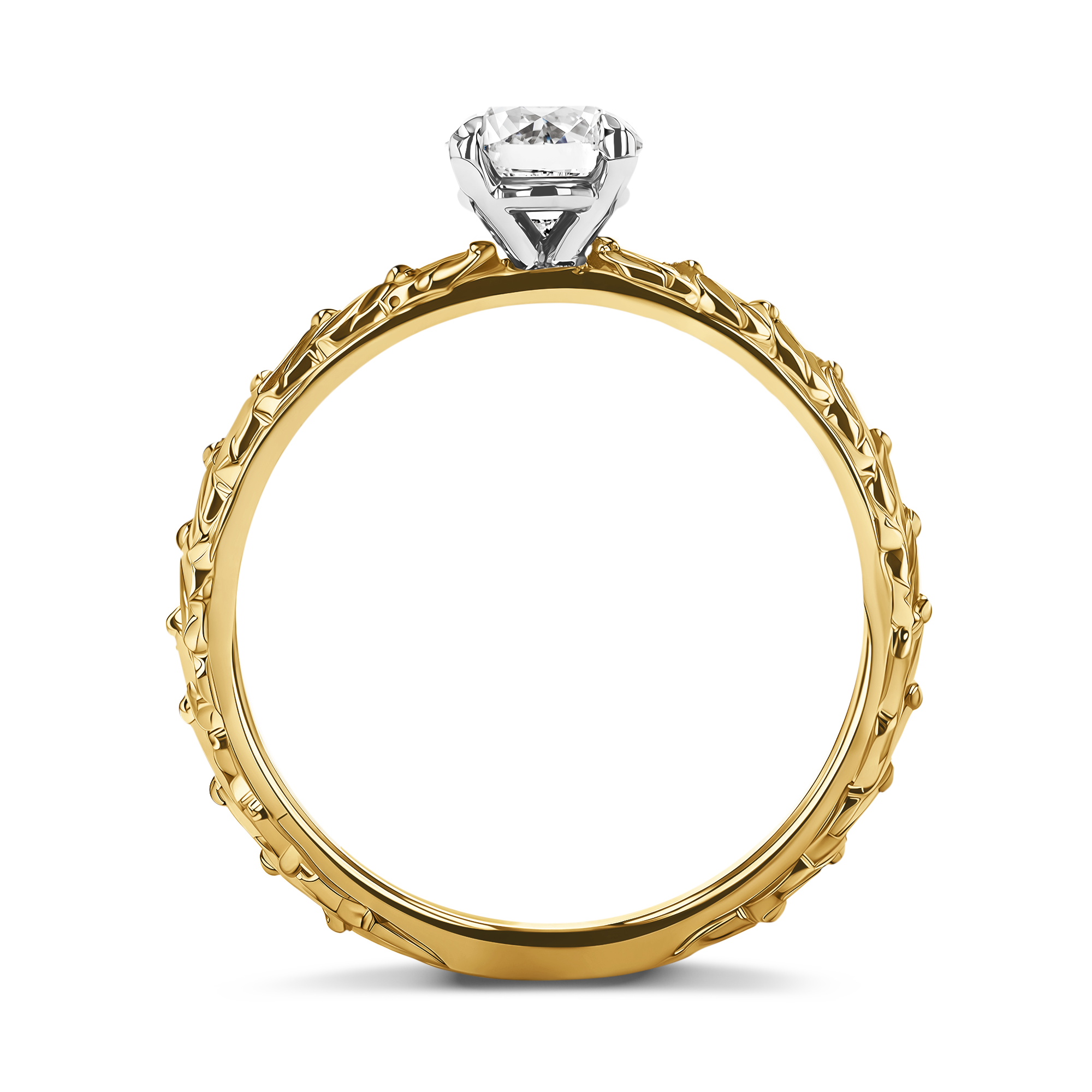 Apple Blossom Old Cut 0.98ct Diamond Ring Old European Cut, Claw Set_3