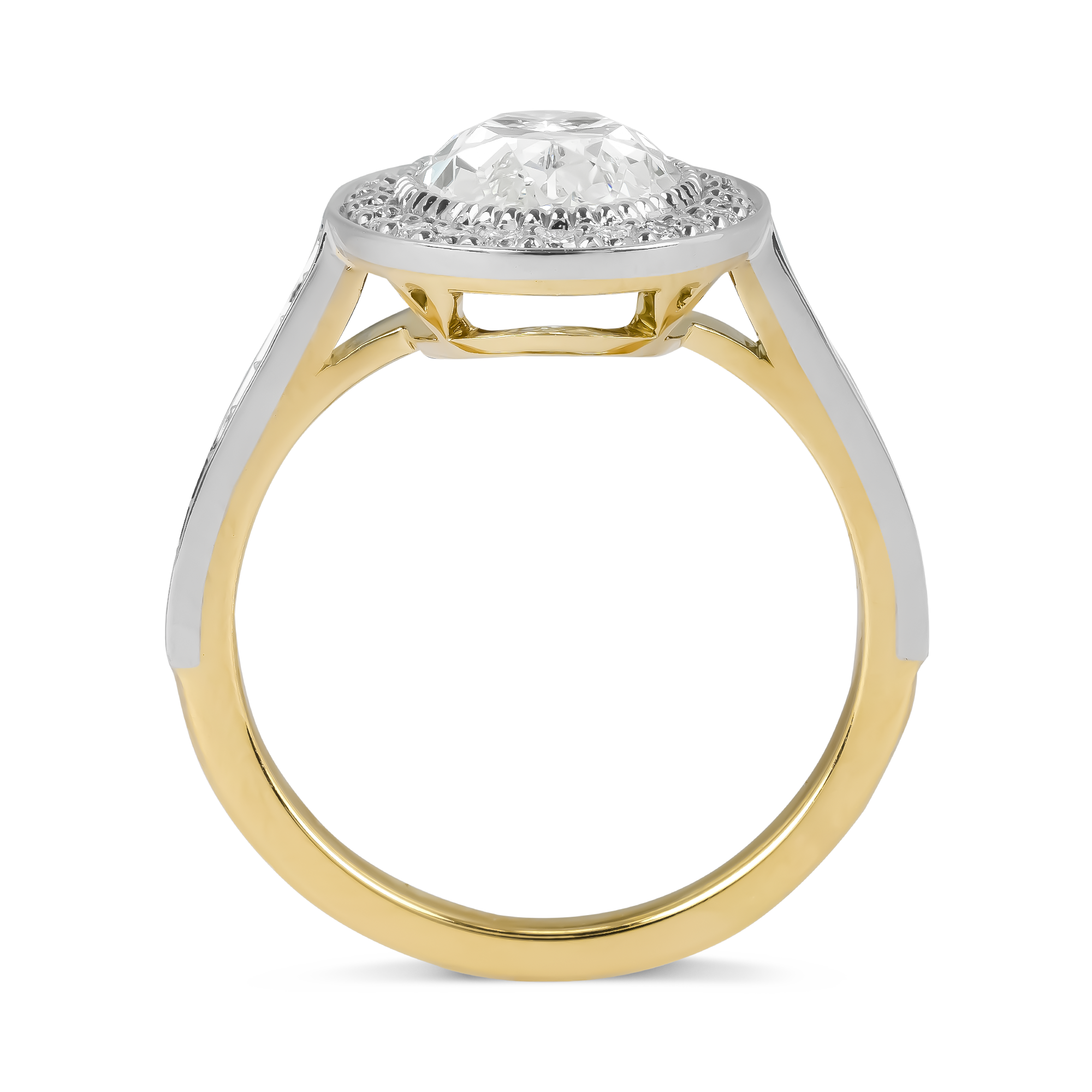 Oval Cut 2.32ct Diamond Cluster Ring Oval Cut, Grain Set_3