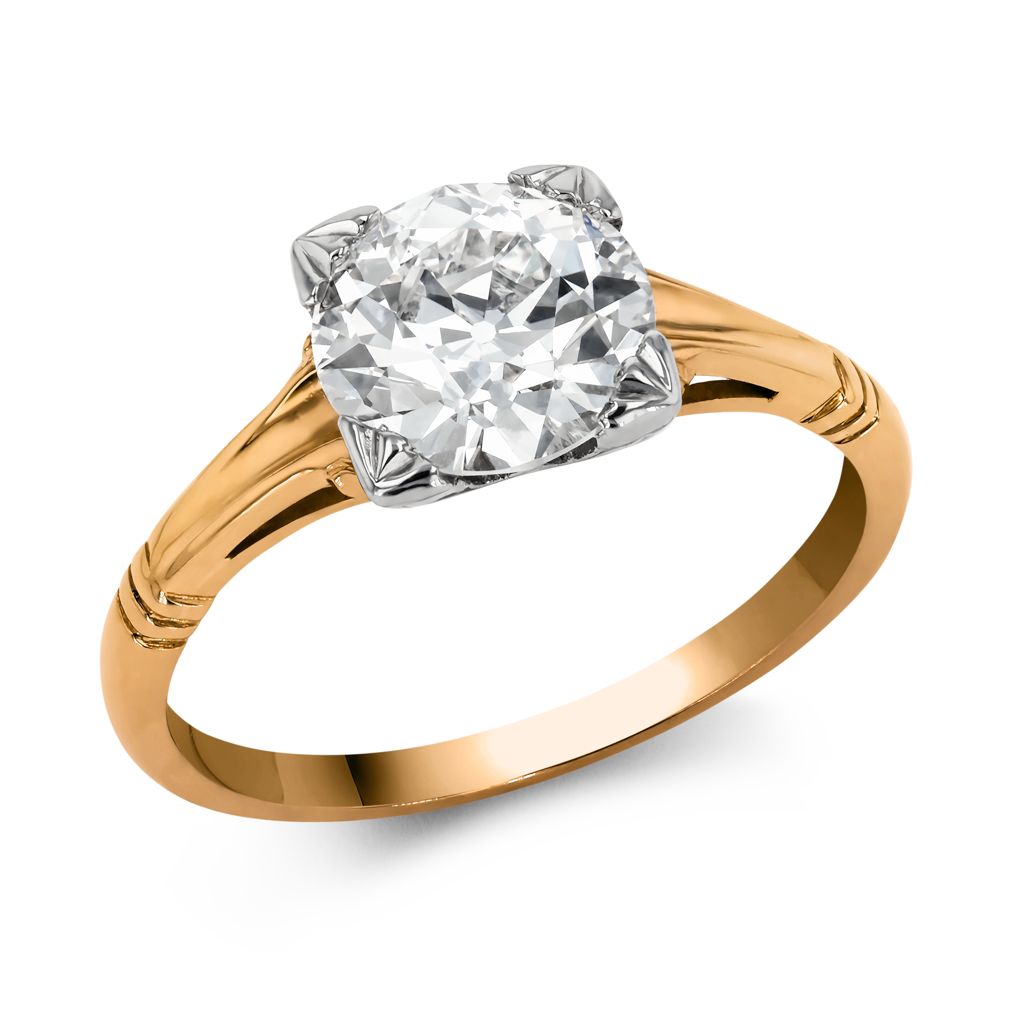 Old Cut 1.78ct Diamond Solitaire Ring Old European Cut, Claw Set_1