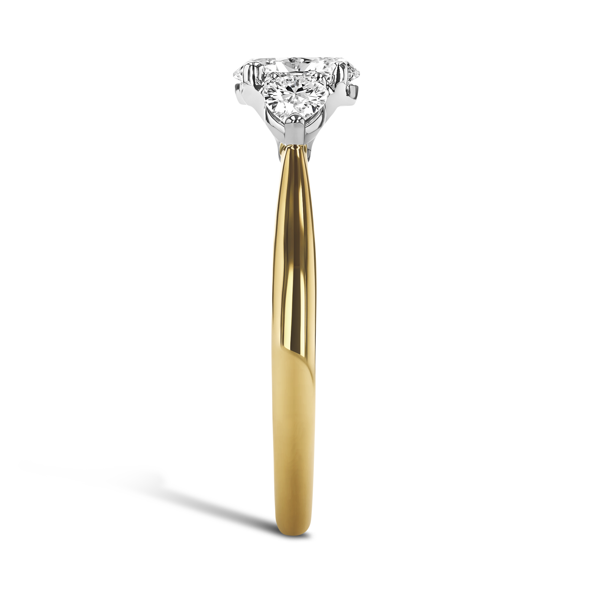 Classic 0.70ct Oval Cut Diamond Three Stone Ring Oval Cut, Claw Set_4